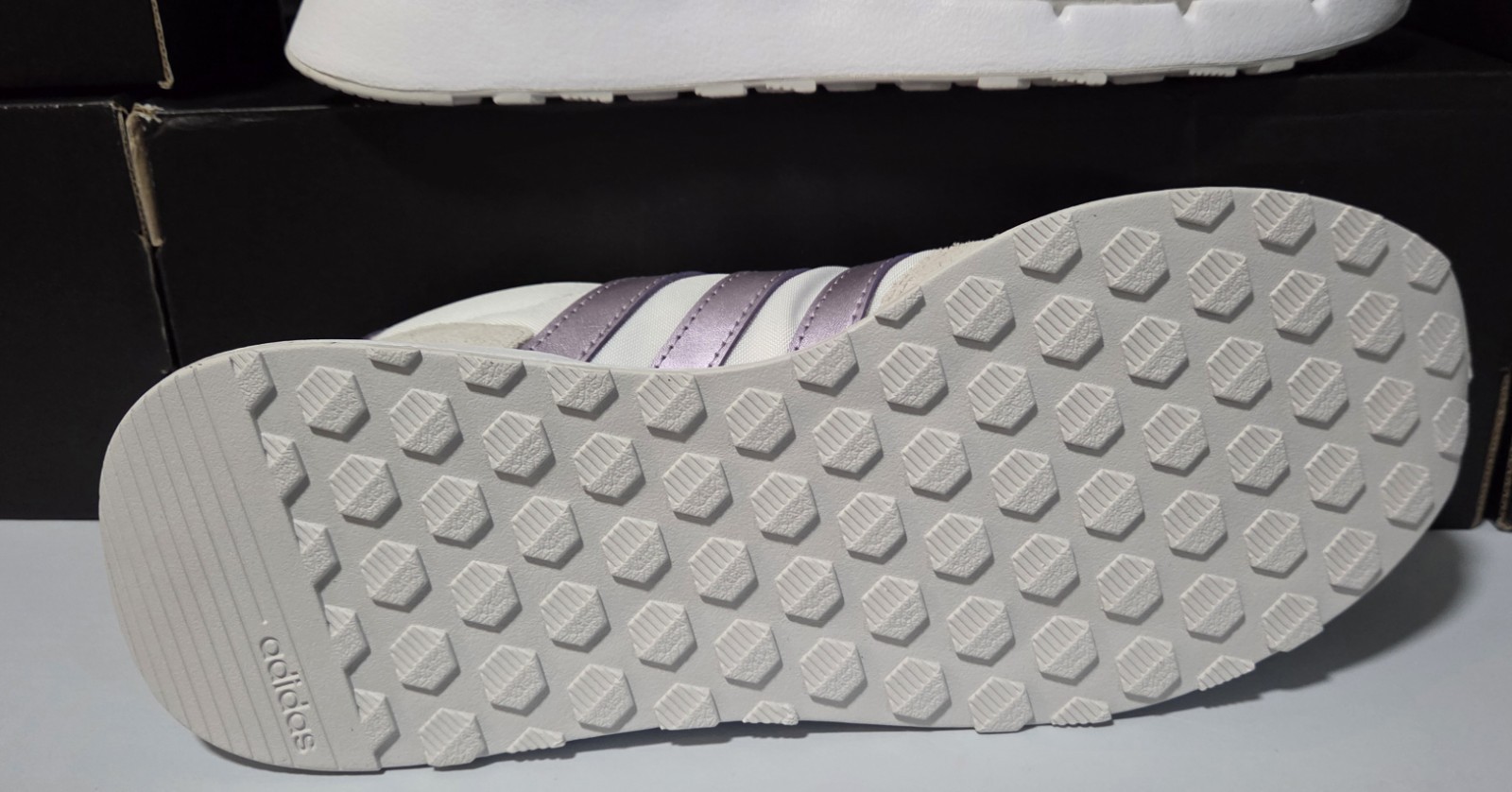 Adidas Run 60s 2.0 Womens White and Purple Running Sneakers Size 10