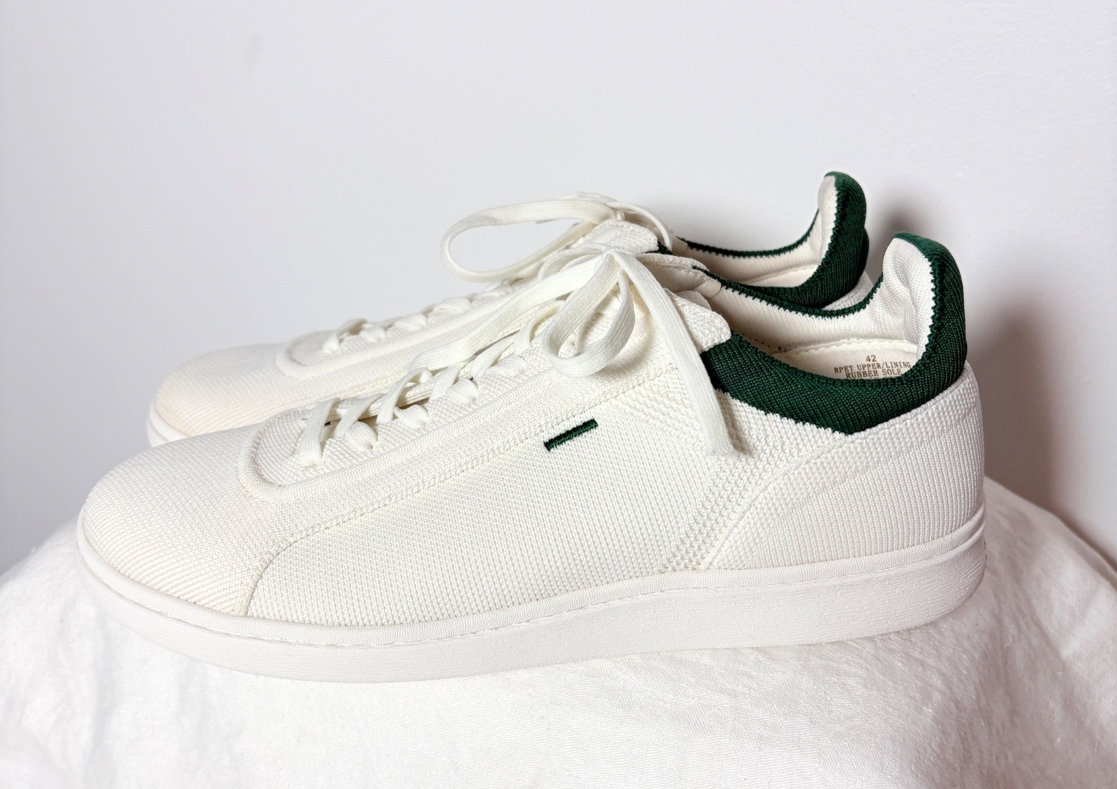 Vivaia V Prime Recycled Knit Sneakers White Green Knit Womens EU 42 US 11.5