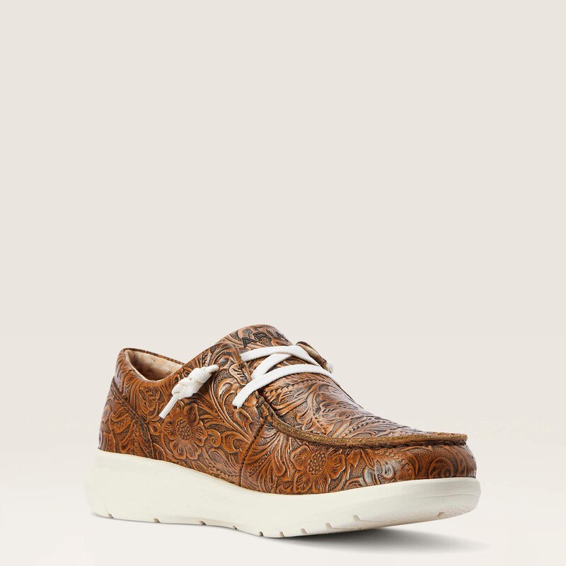 Ariat® (Women’s 9.5 B) Hilo™ Casual Shoe in Brown Floral Embossed