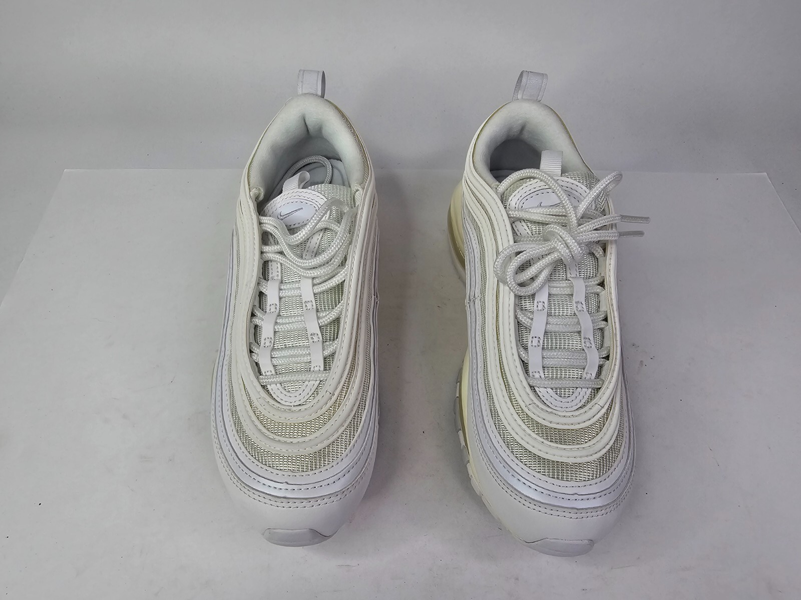 EUC! WMNS NIKE AIR MAX 97 WHITE-WHITE-PURE PLATINUM SZ 6.5 [921733-100]