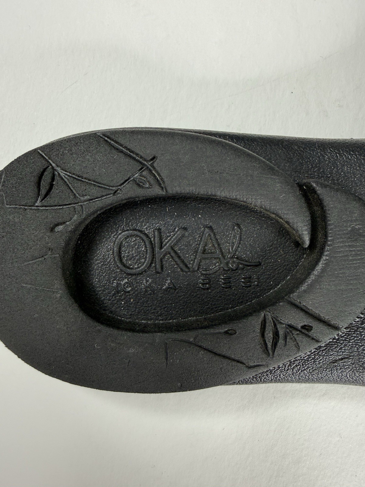 Oka B Okabashi Women’s Black Bow Sandals Slides Flip Flops Size M L (US8.5-9.5)