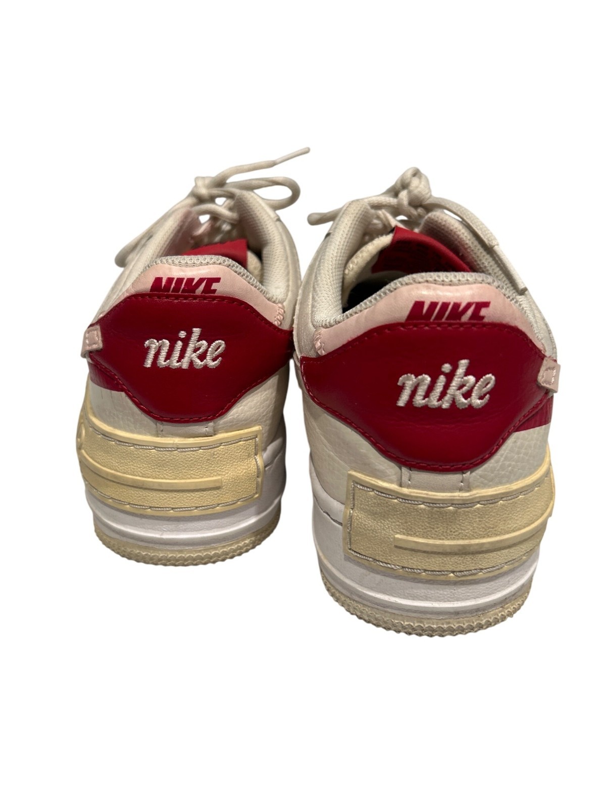 Nike Air Force 1 Shadow Sail Red Leather Low Top Sneakers