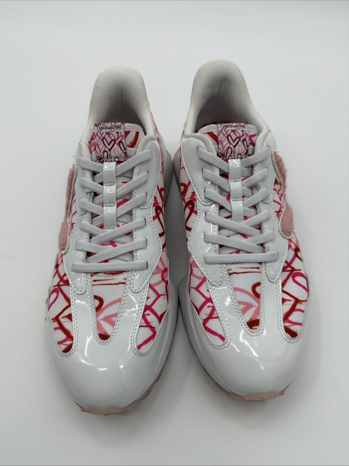 NEW Rare Skechers Mark Nason Pink, Red, White Heart Artsy Art Decor Size 10 Love