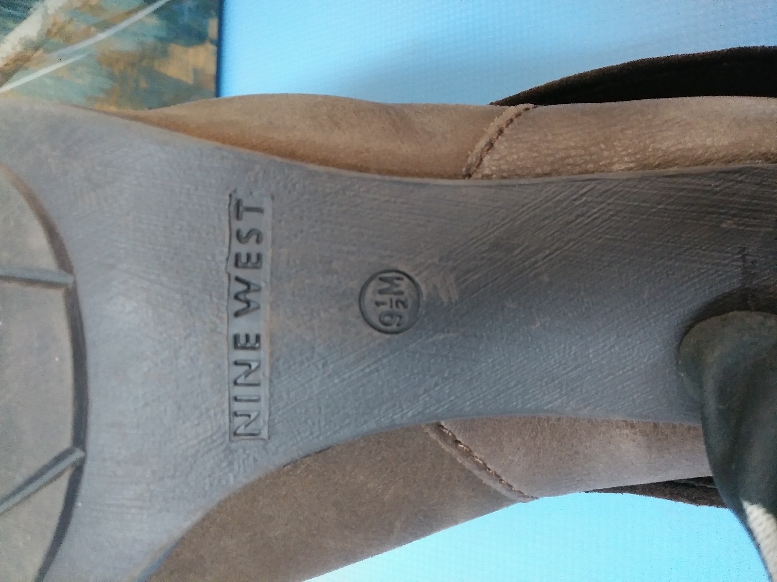 NINE WEST WOMEN’S MID CALF BROWN LEATHER US SIZE 9.5 MEDIUM (B, M)