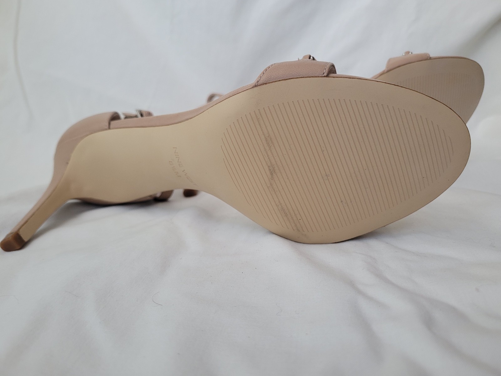 Nine West All Aboard Heels, 8.5, Tan, Rhinestones, Wedding
