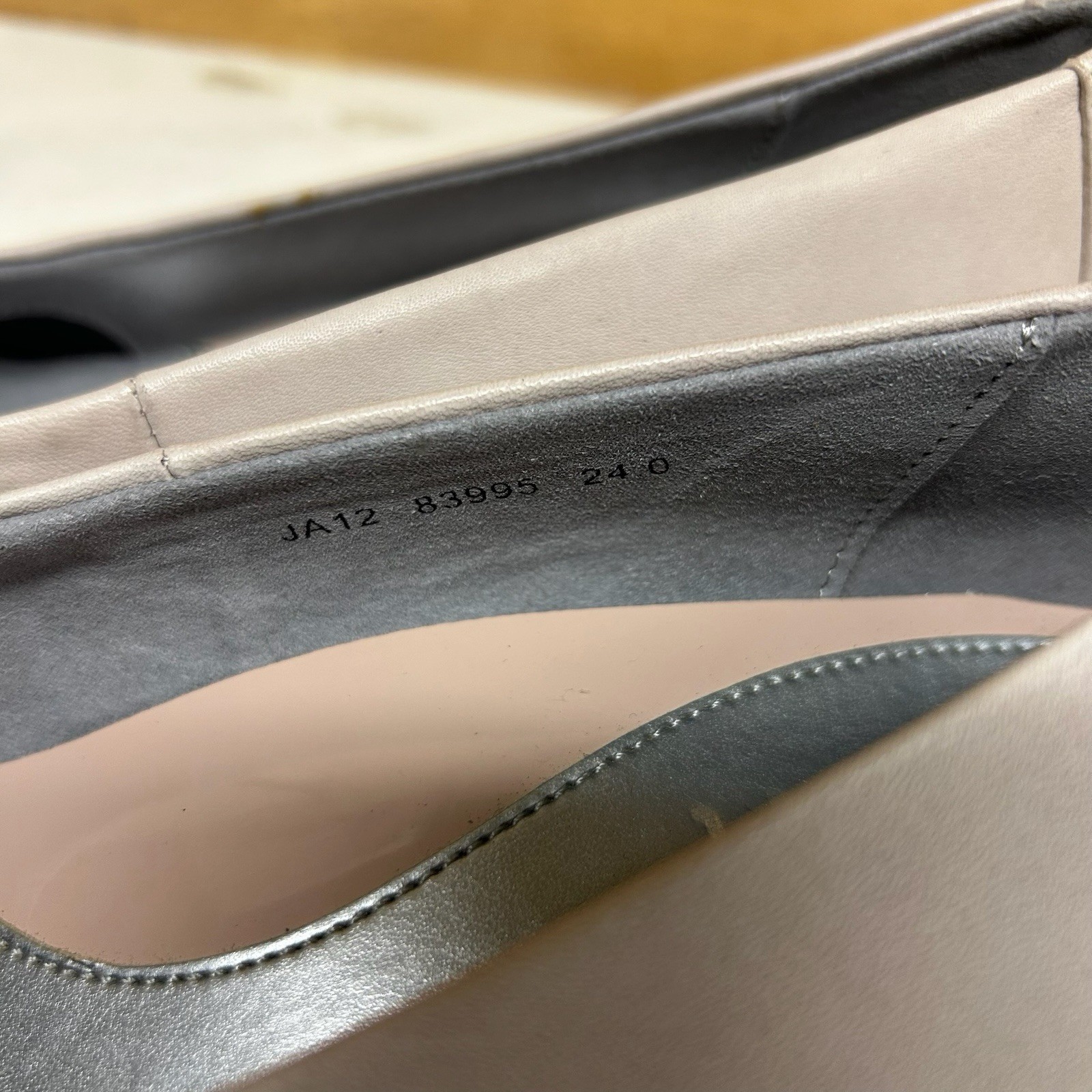 fitfit Women’s Comfort Low Heel Pumps Beige Gray Size 24.0cm Leather Used