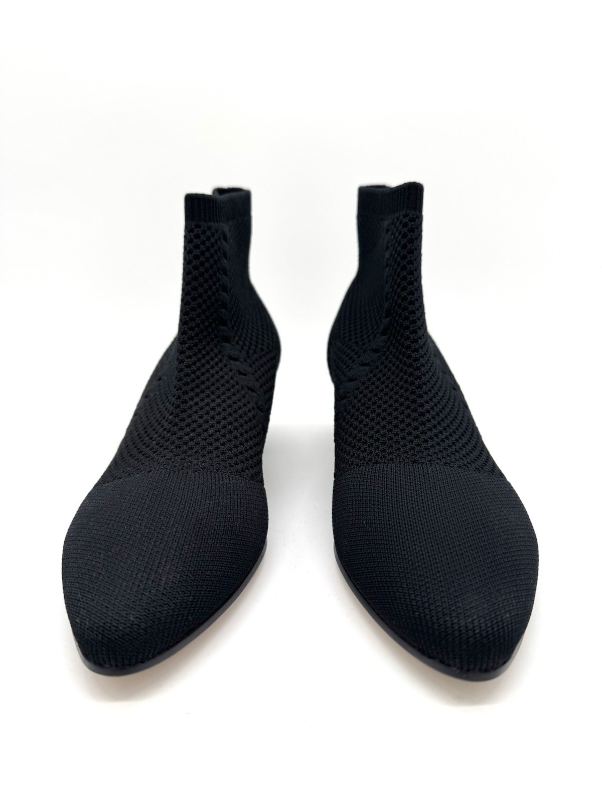 Eileen Fisher Purl Black Stretch Knit Bootie Size 7.5 Recycled Eco Friendly NEW