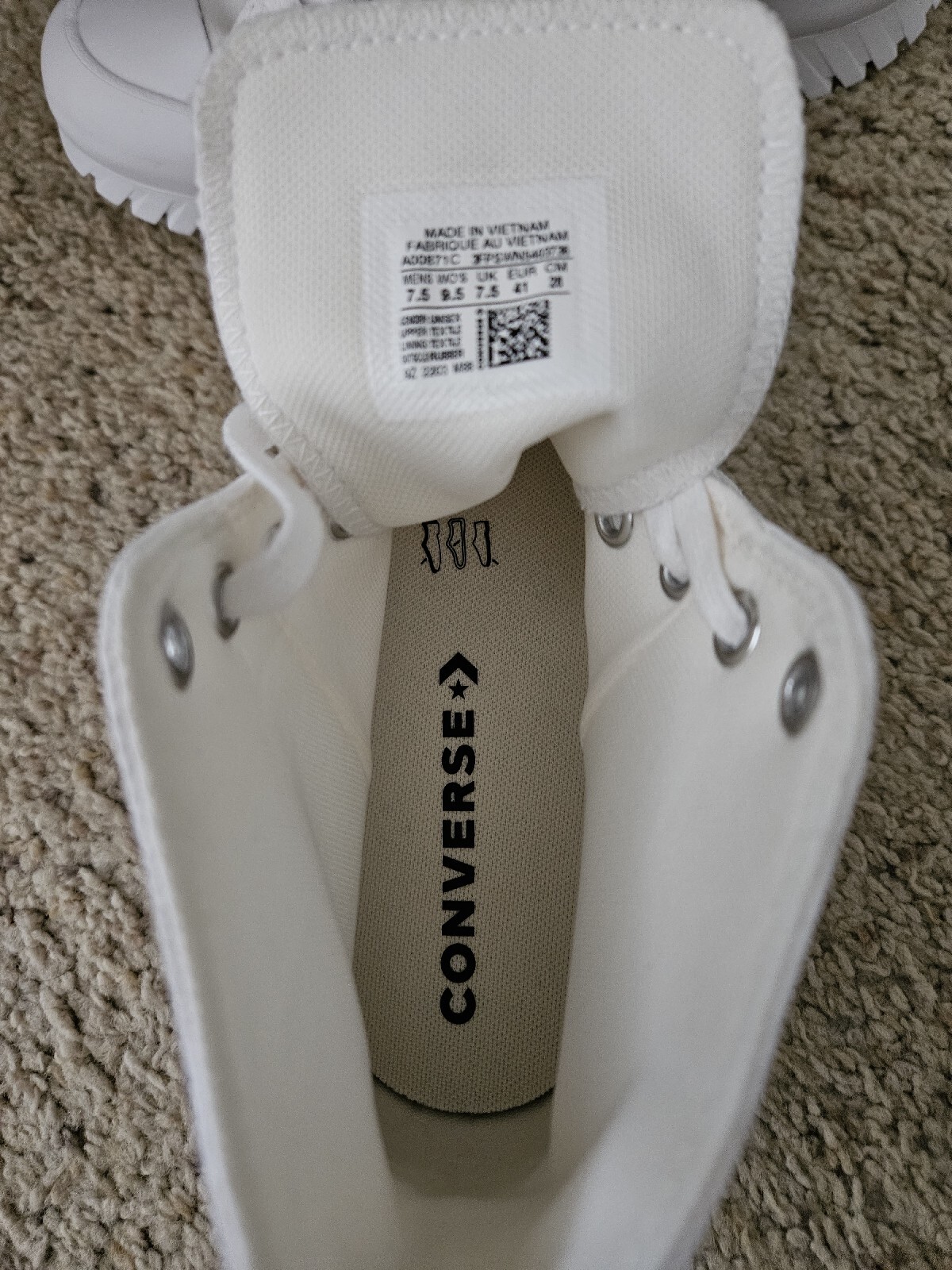 Converse Chuck Taylor All Star Shoe High Top Sz 9.5 More Size Info In Pix