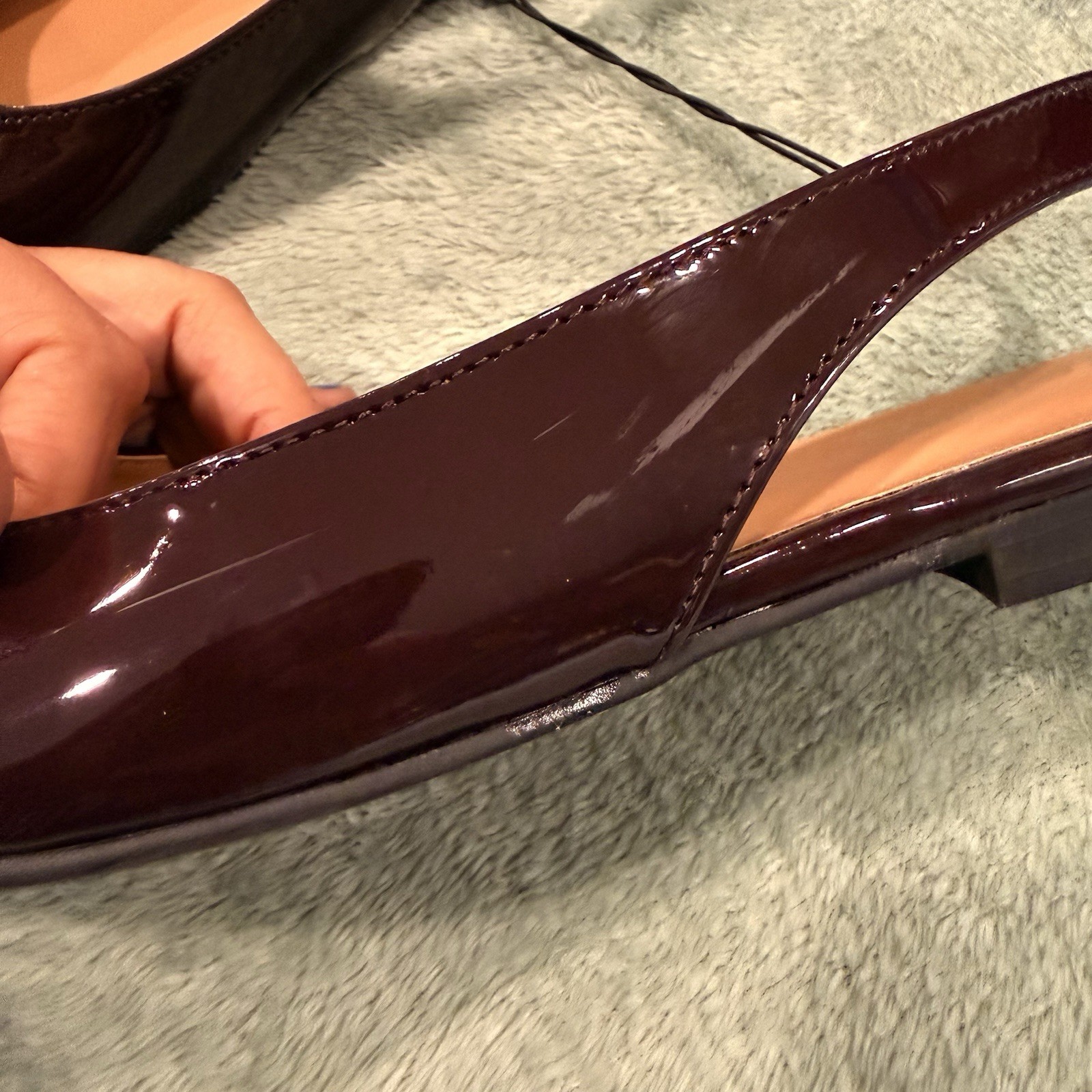 Kensie Felice Patent Slingback Flats Burgundy Red Women’s Size 8 NWT