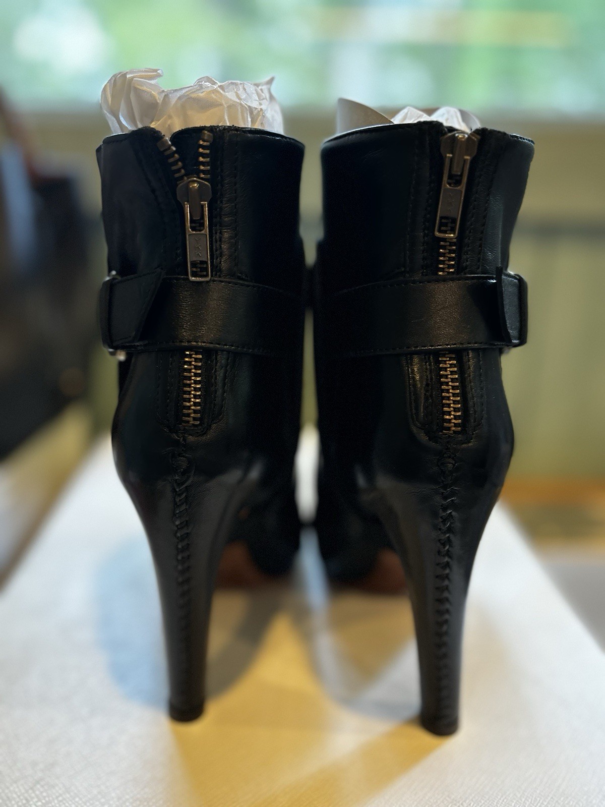 NIB Derek Lam Armour Tronchetto Black Leather Platform Ankle Boots 39.5 Rare