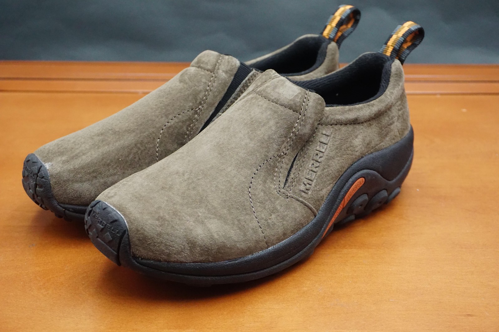 Merrell Jungle Moc Shoes Womens 7.5 US Brown Suede SlipOn Casual Cushioned Lined