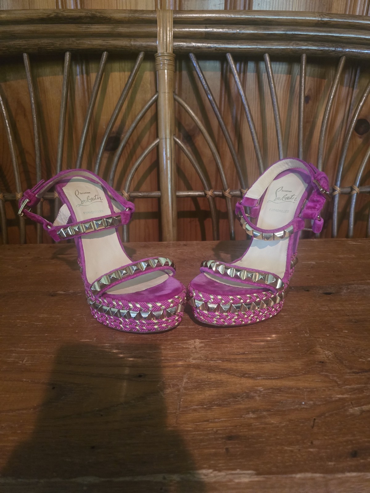Christian Louboutin Espadrille Studded Sandals Size 6