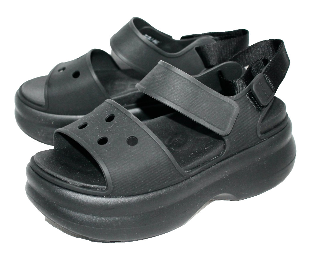 CROCS SoHo Y-Strap Platform Sandal Women Size 7 Black 211755