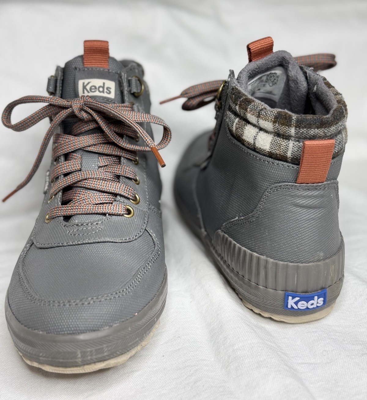 Keds Women’ s Scout III Water Resistant Gray Canvas Ankle Boots High Top Size 8M