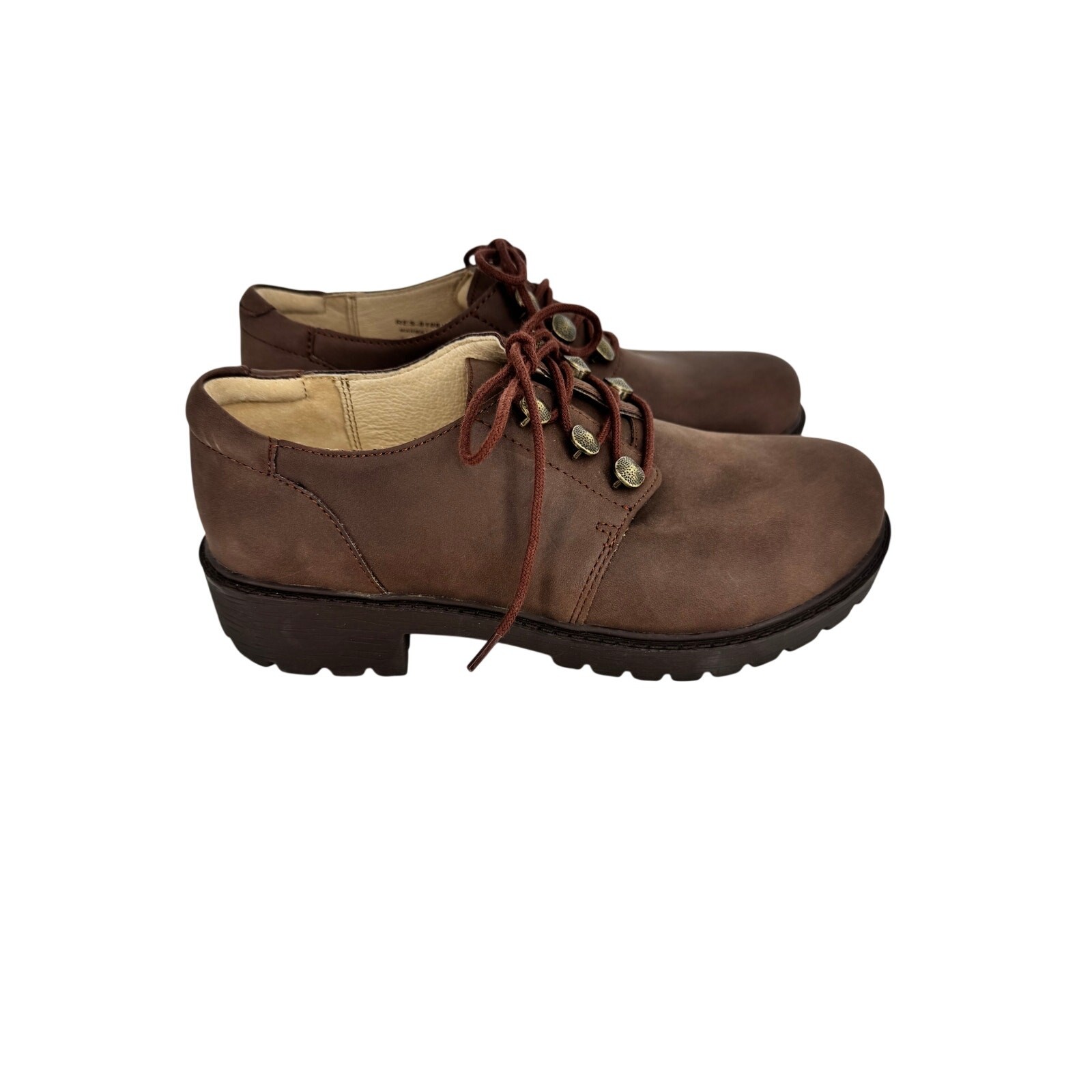 Alegria Resa shoes 37 platform lug sole lace up vegan leather cocoa brown NEW