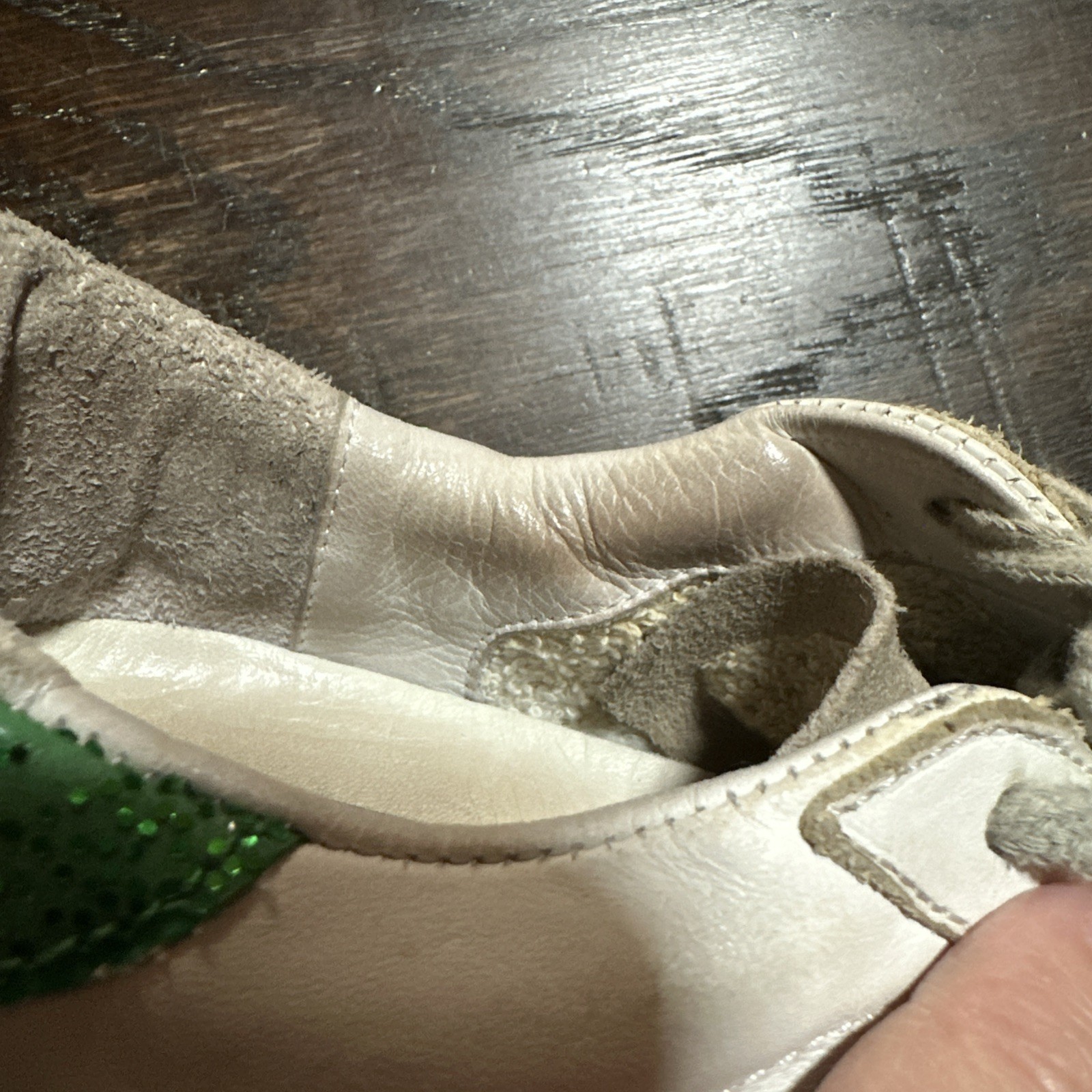 Golden Goose Superstar Sneakers Womens 7 37 Leather Green Glitter Italy Shoes