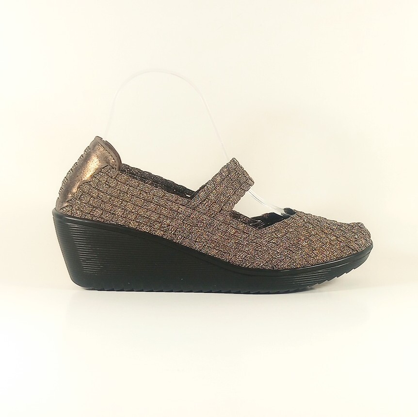 BareTraps Ursala Womens 8.5M Bronze Woven Wedge Heel Slip On Shoes