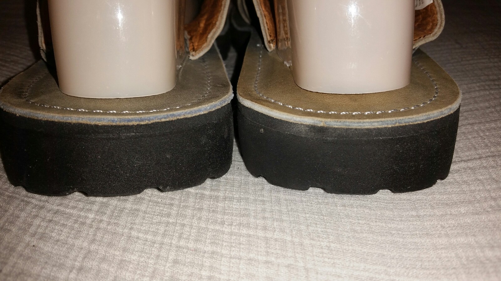 Gray Leather Sandals Strappy Woven Slip On CHUBASCO Mens 5 Womens 7 Unisex