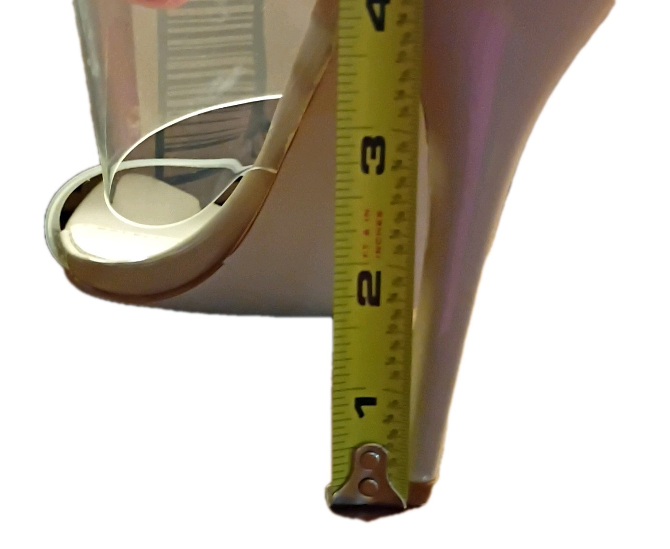 Viviany Beige Clear Transparent Strap Stiletto Mule Pointed Toe Heels Size 9