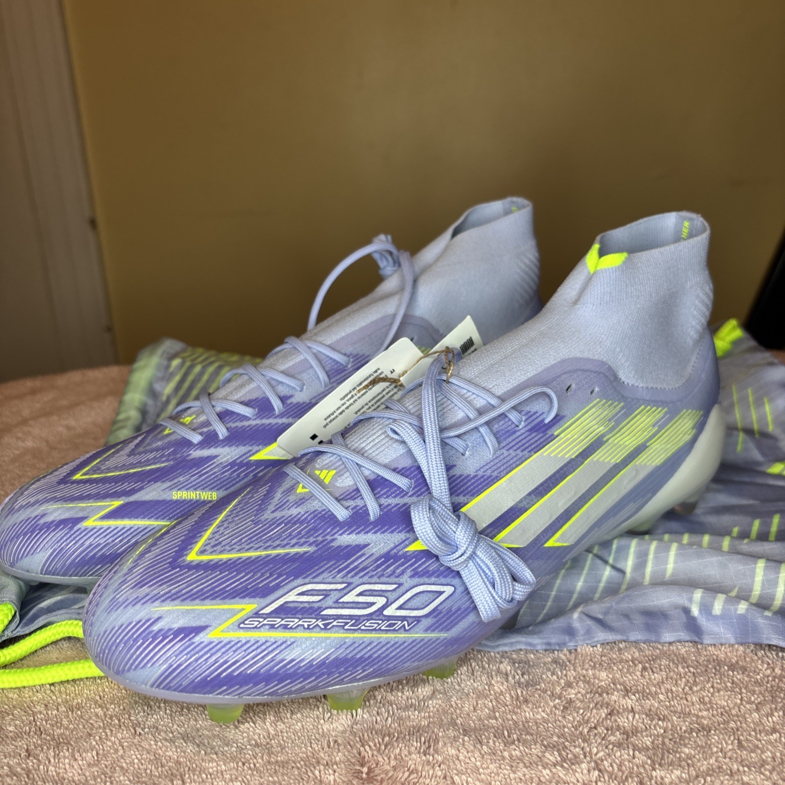 adidas F50 Sparkfusion Elite Mid FG AG Soccer Cleats Violet Womens 11.5 JH7648