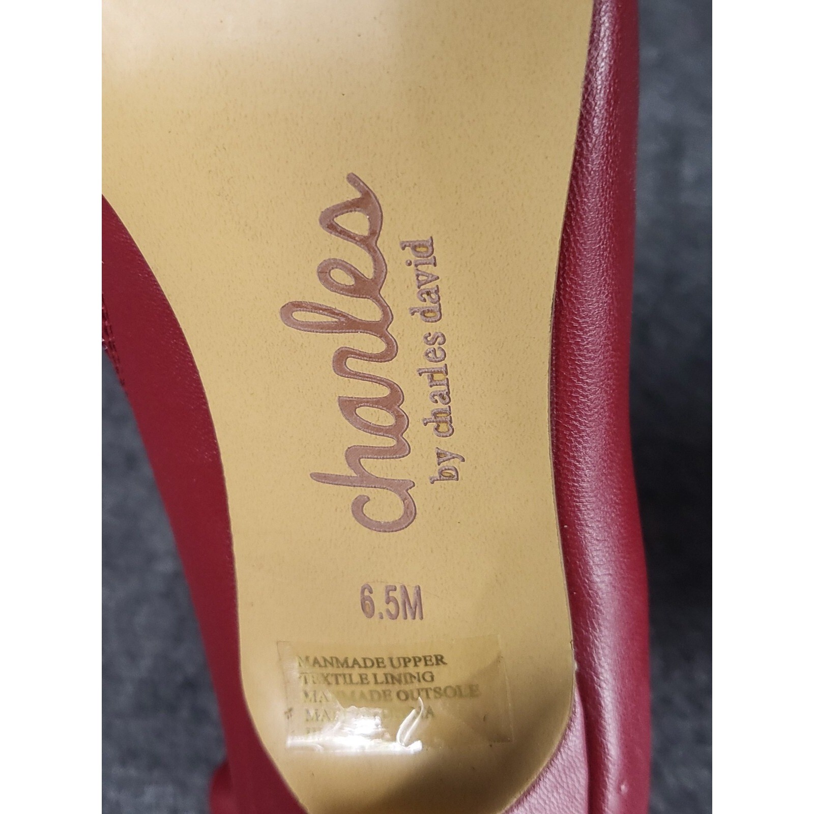 Charles by Charles David Red Faux Leather Stiletto Midi Boots Womens 6.5 Winter