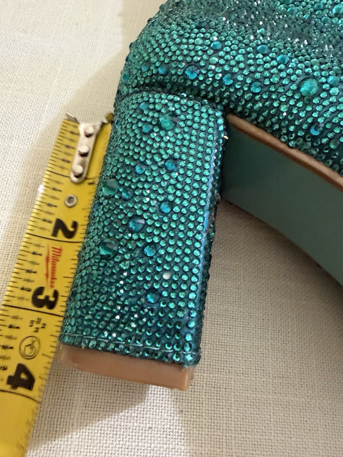 Betsey Johnson Emerald Green Cady Rhinestone Block Heel Ankle Boots 9.5