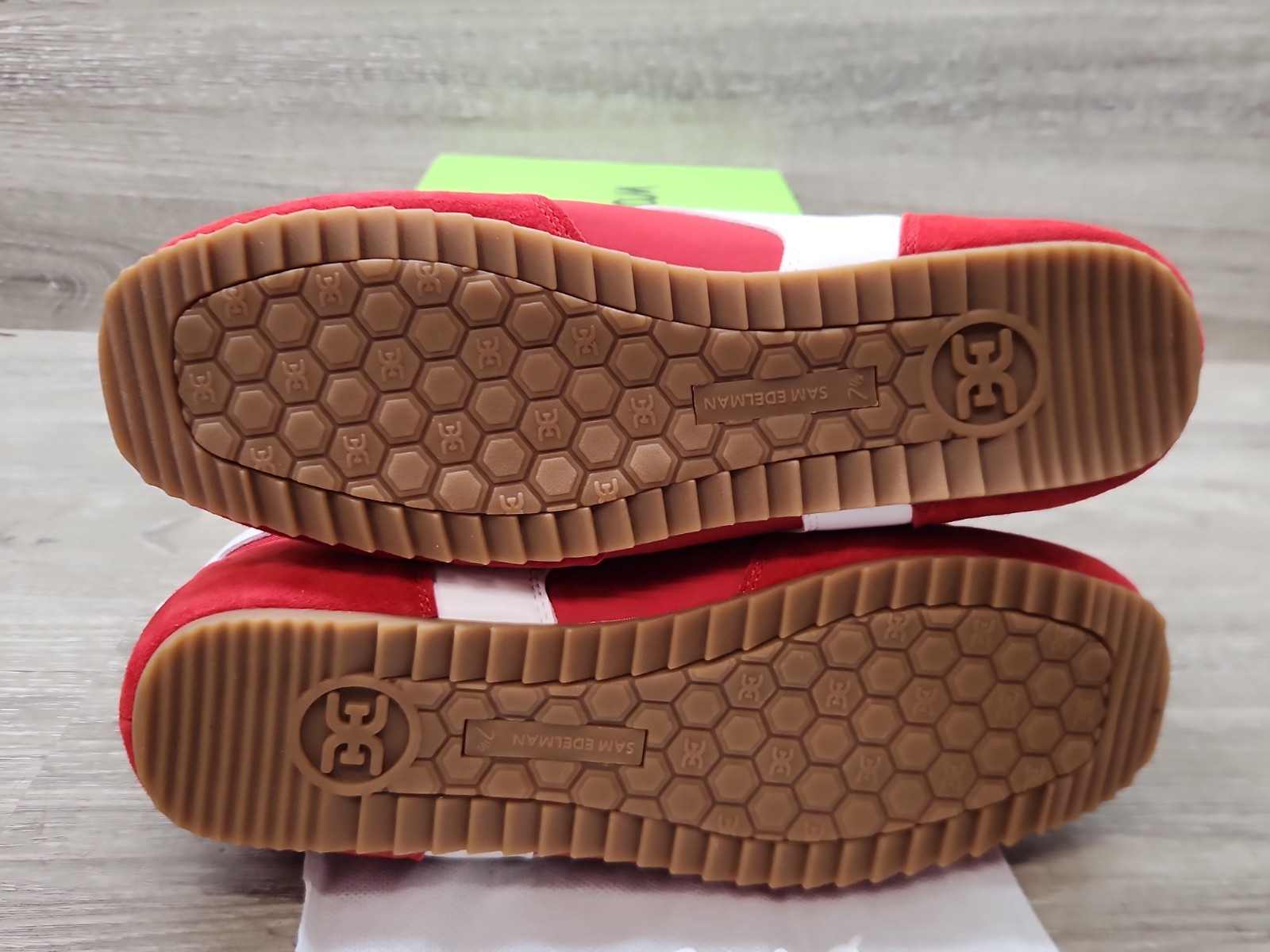 Sam Edelman Zaria Womens Fashion Sneakers Red/White SUEDE (US 7.5 )