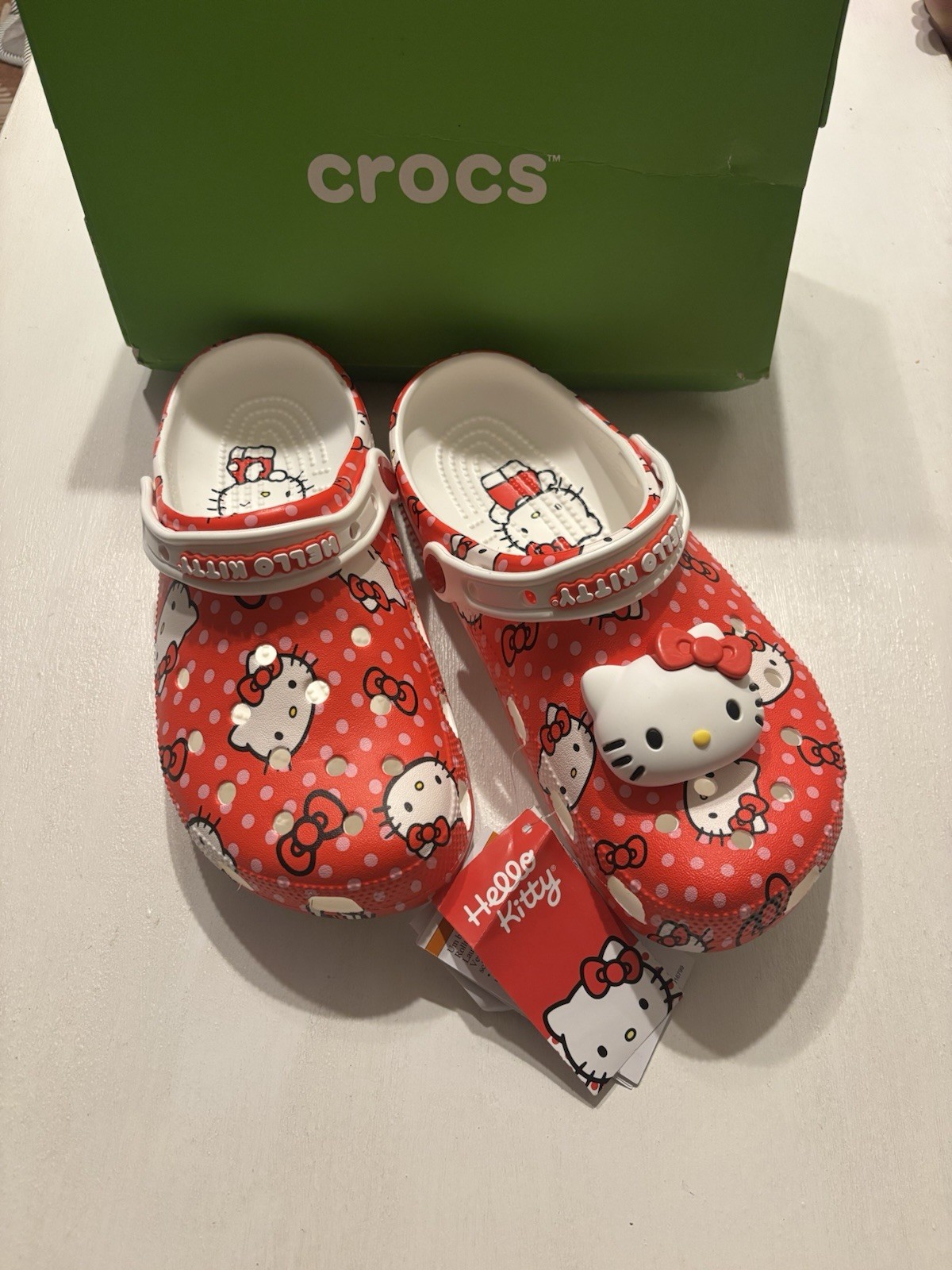 Hello Kitty Red Classic Crocs Shoes Women’s Size 9 Men’s Size 7 Brand NWT