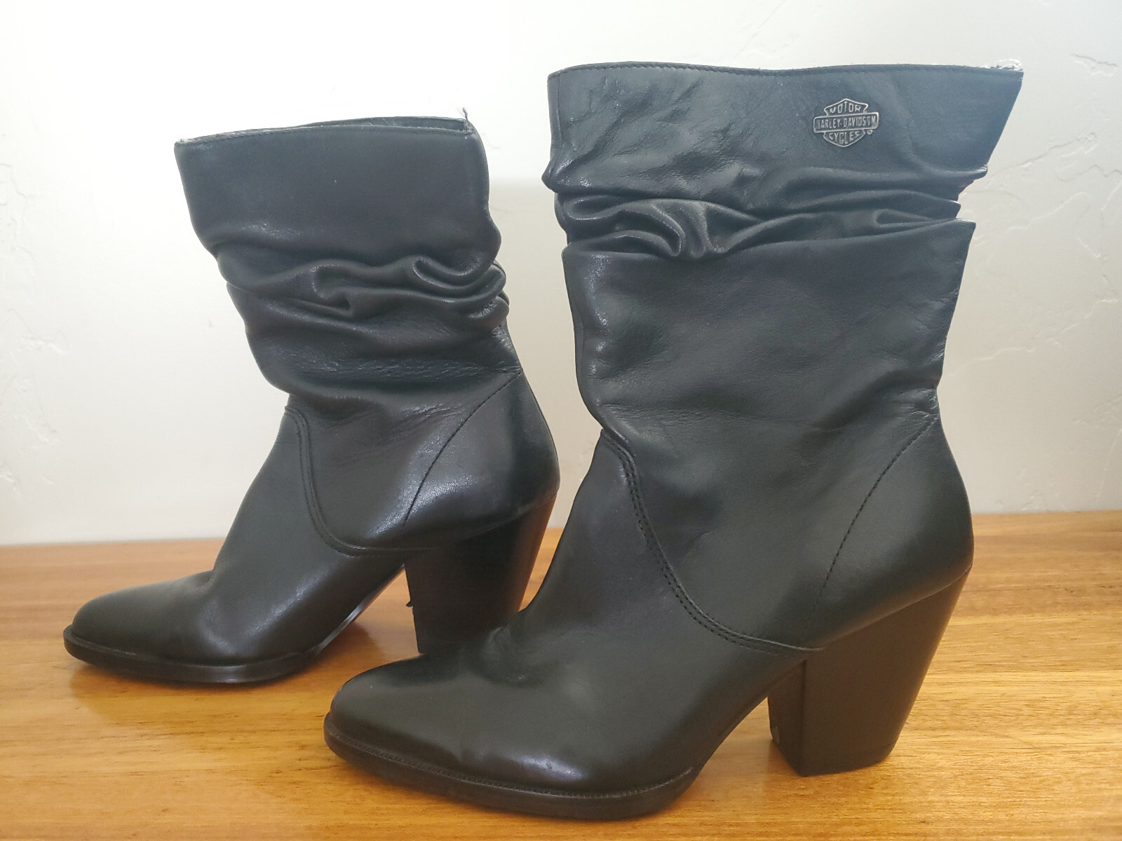 Harley Davidson Black Leather Motorcycle Boots Women’s Size 7