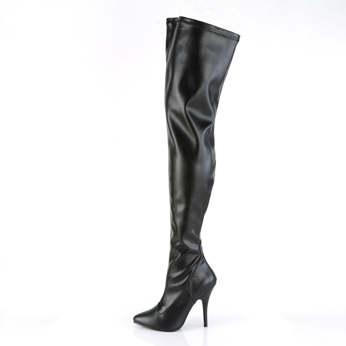 PLEASER Sexy Stripper Black Matte 5″ Heel Thigh High Women’s Boots SED3000/B/PU