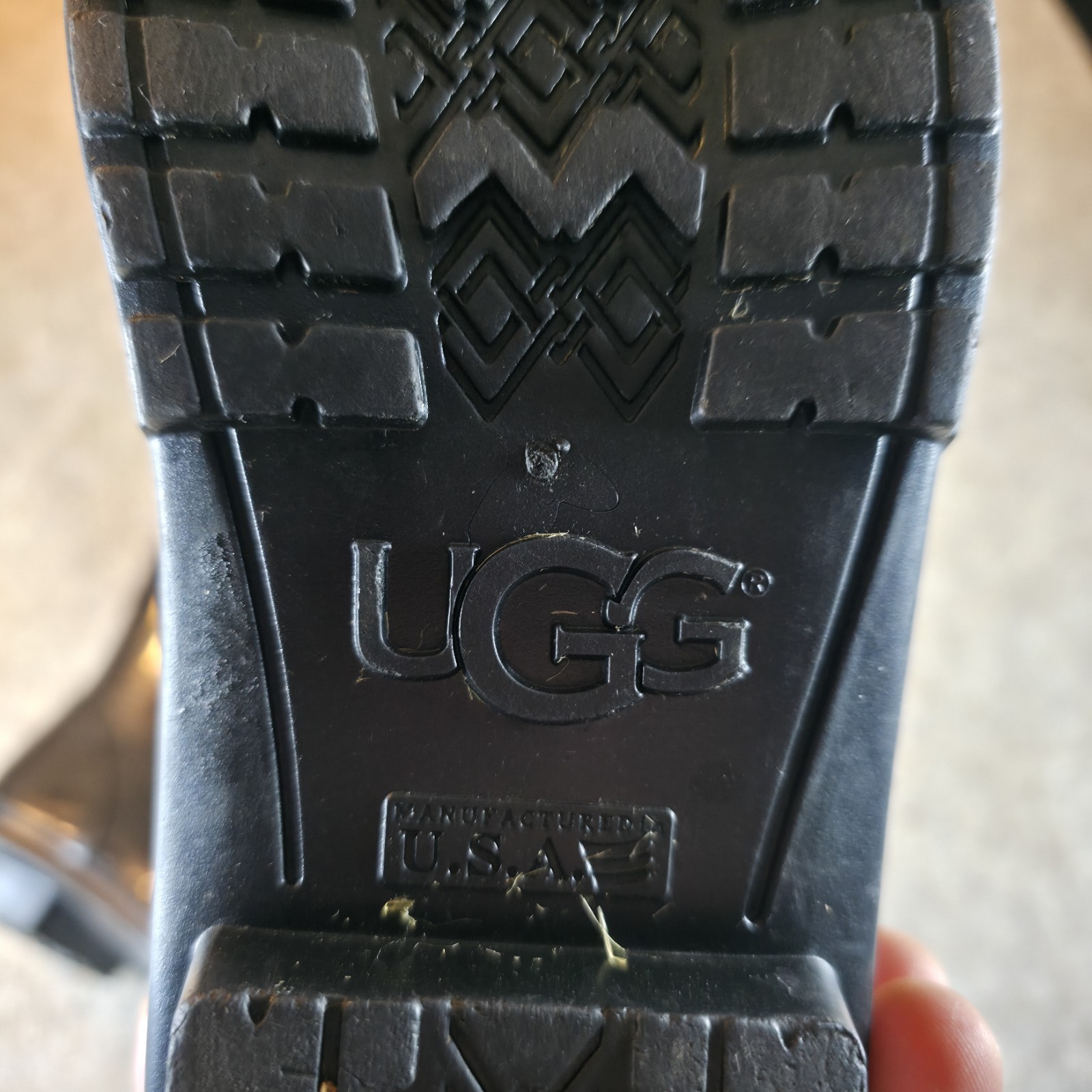 UGG Shaye Rain Boots Size 7 Shiny Black Tall Waterproof Lined