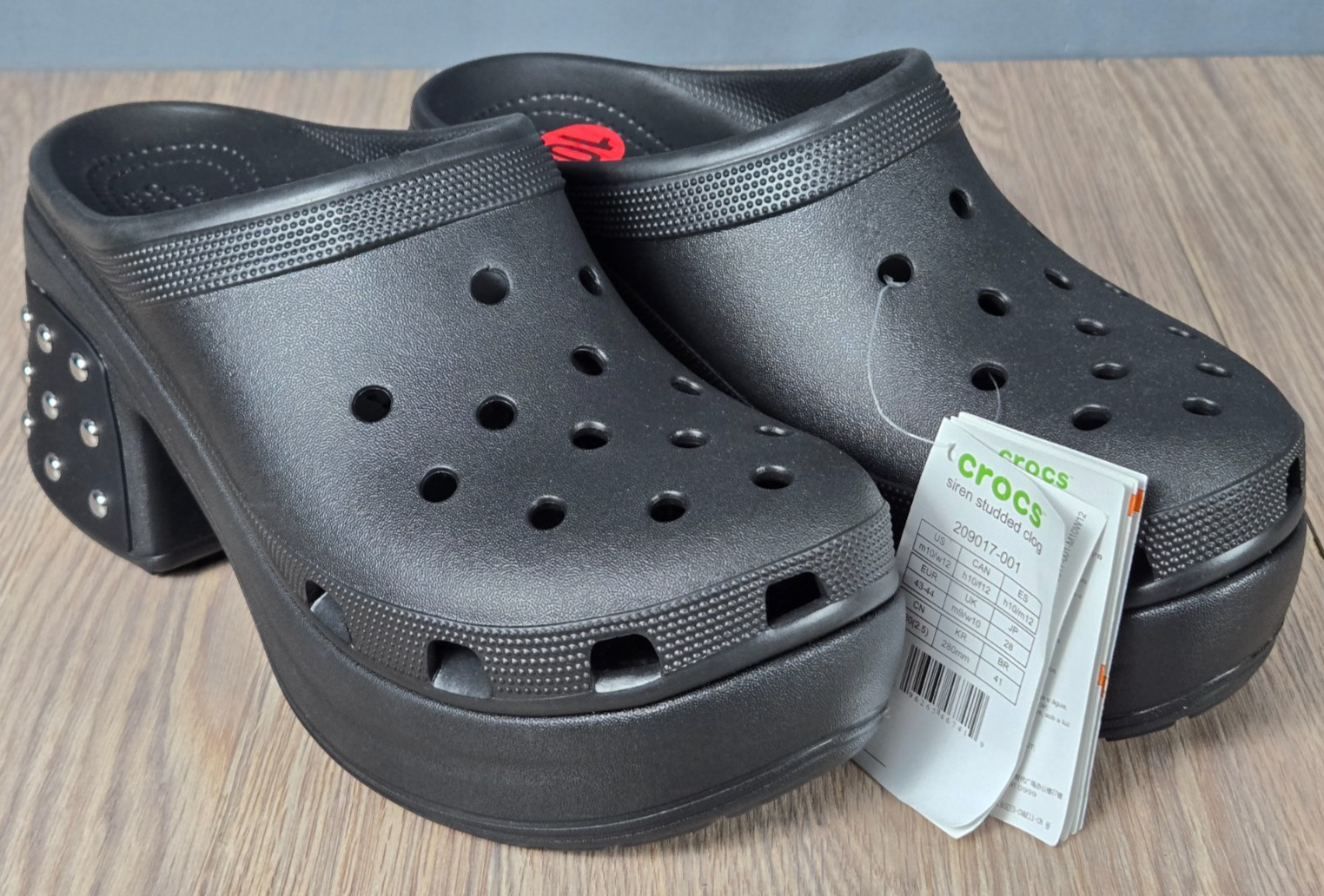 Crocs Siren Studded Clog 209017-001 black Mens 10 Womens 12 New w tags
