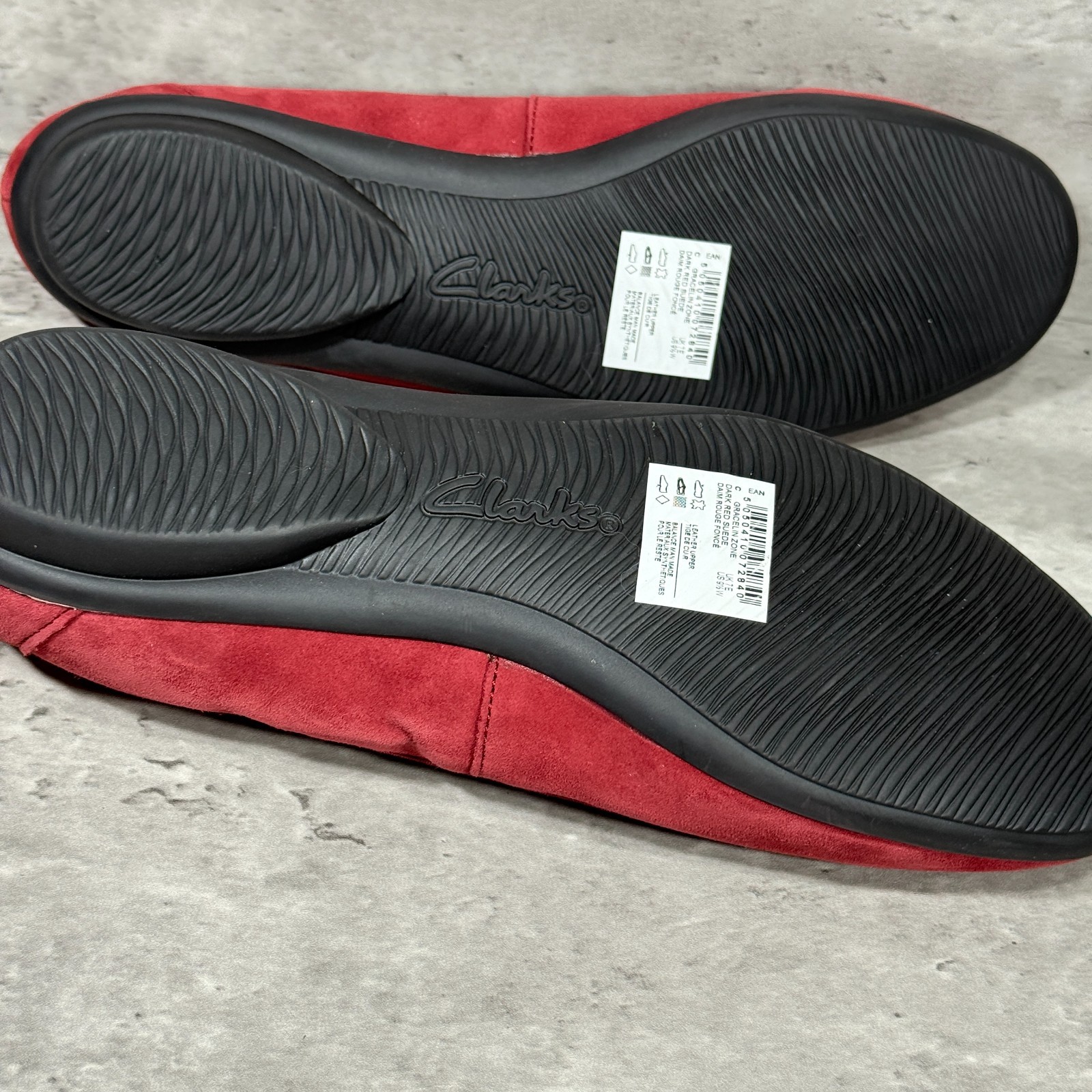 Collection by Clarks Gracelin Zone Red Suede Slip On Ballet Flats Women’s 9.5 W