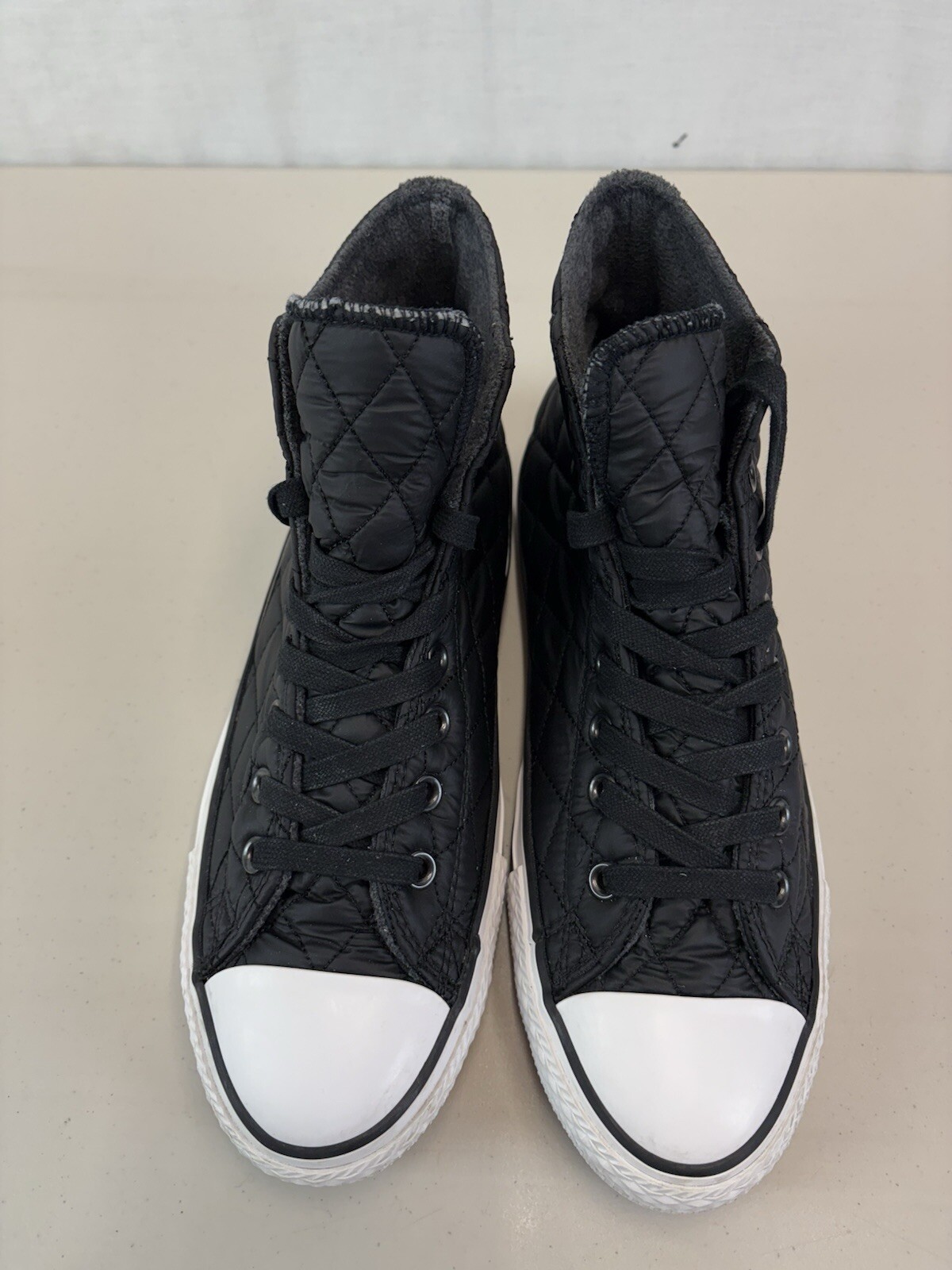Converse All Star Chuck Taylor Black Quilted Lined Unisex Women’s 10.5 Men’s 8.5