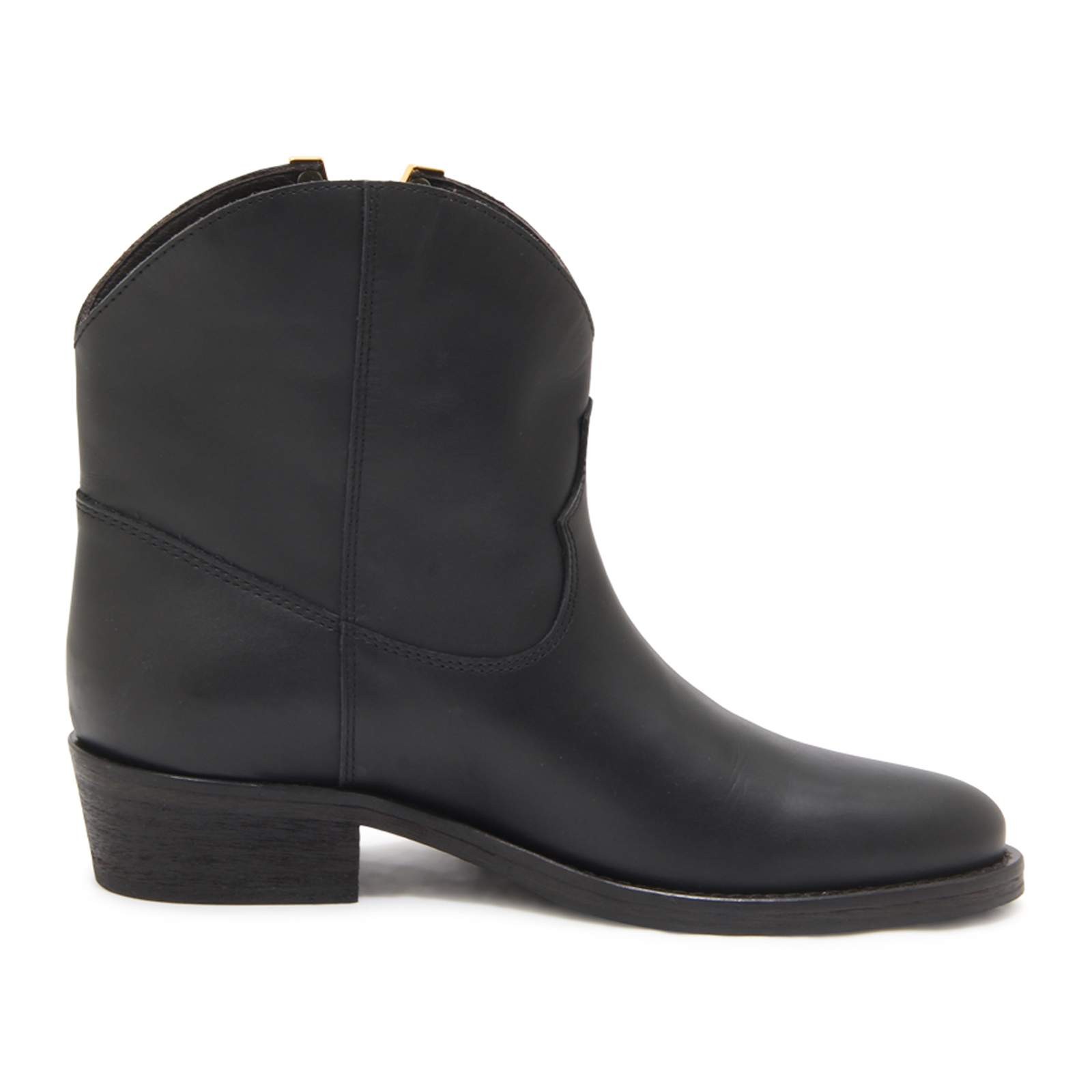 7460 TEXANO TRONCHETTO DONNA VIA ROMA 15 WOMAN LEATHER BOOTS BLACK