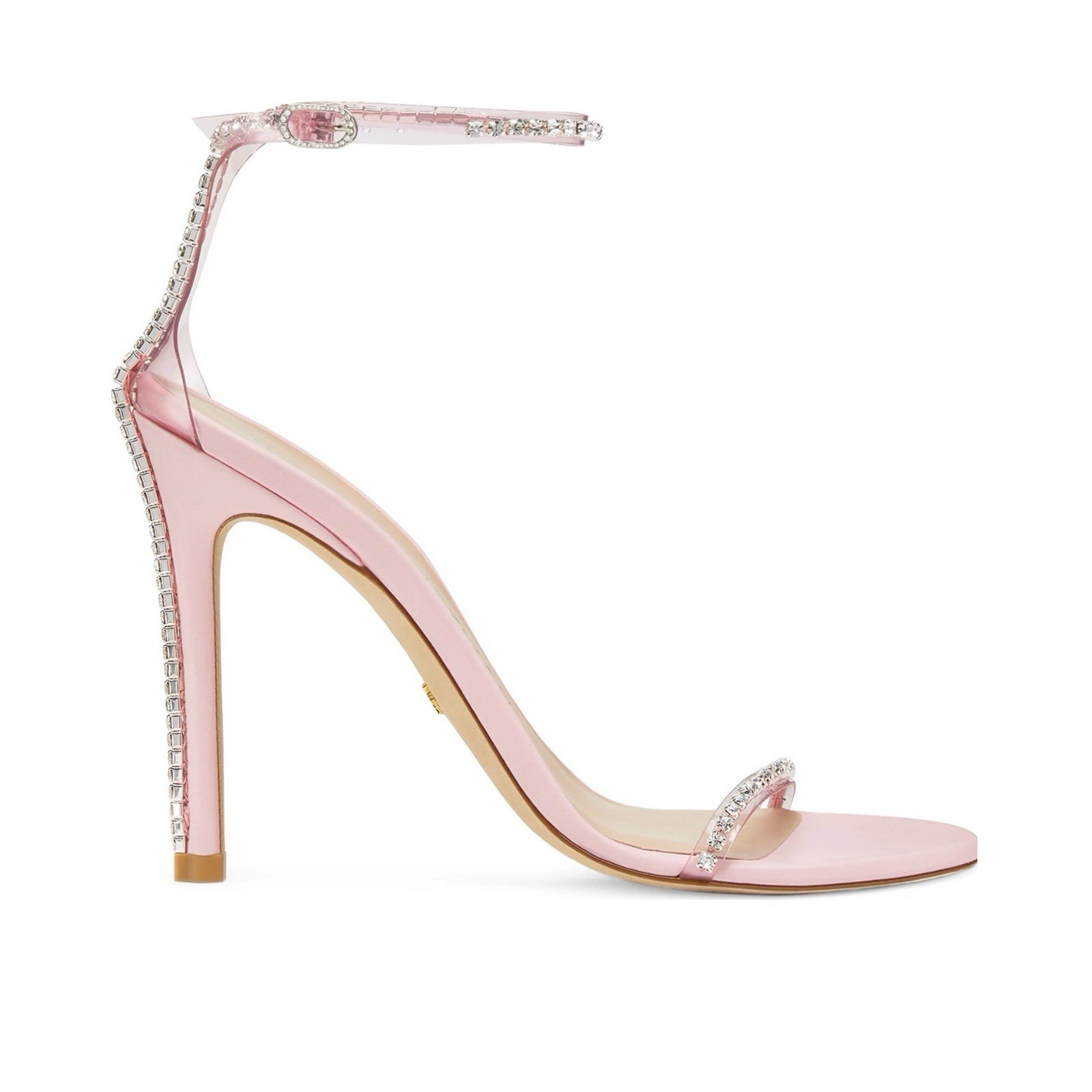 $595 NEW STUART WEITZMAN PINK CRYSTAL EMBELLISHED HEELS 7.5