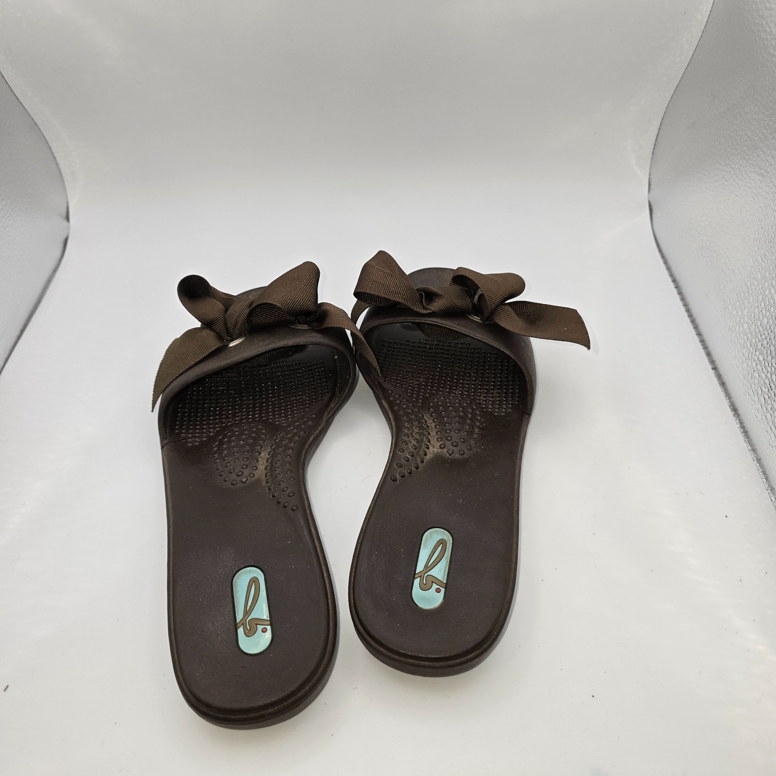 Oka-B Bow Detail Women’s L Slip On Sandals Brown Casual Comfort