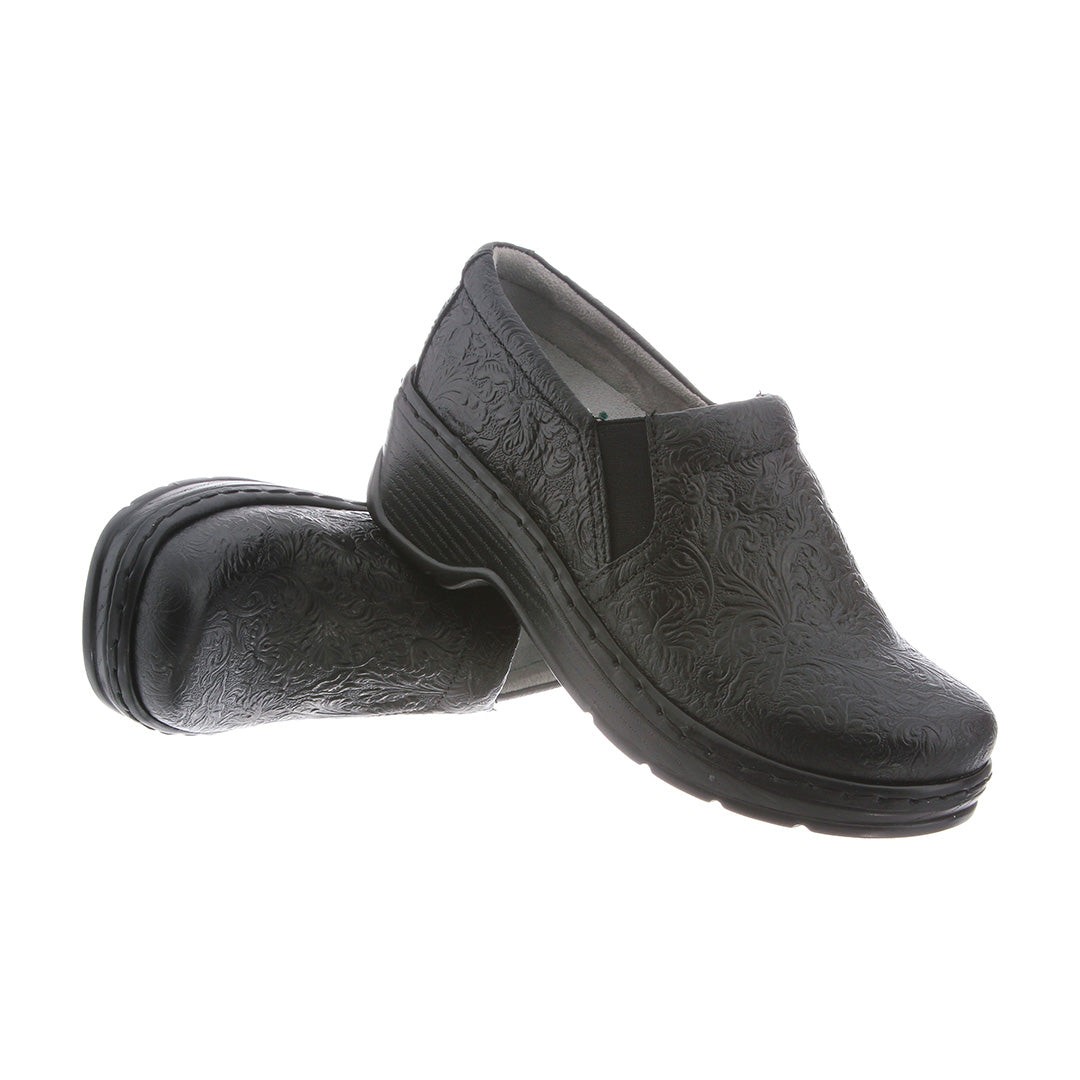 KLOGS Footwear Women’s Naples Soft Toe Non-Slip Clogs, Black Tooled, Size Option