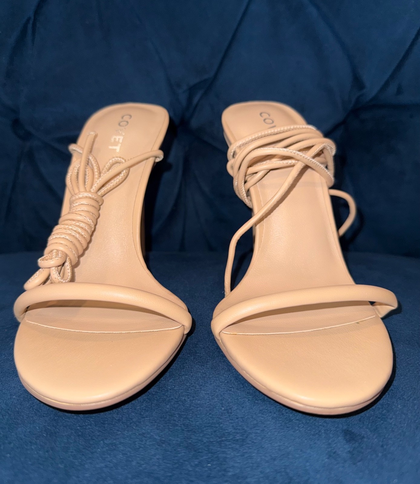Covet Shoes Chloe Strappy Nude Heels. New with box. Never worn. Size 36.
