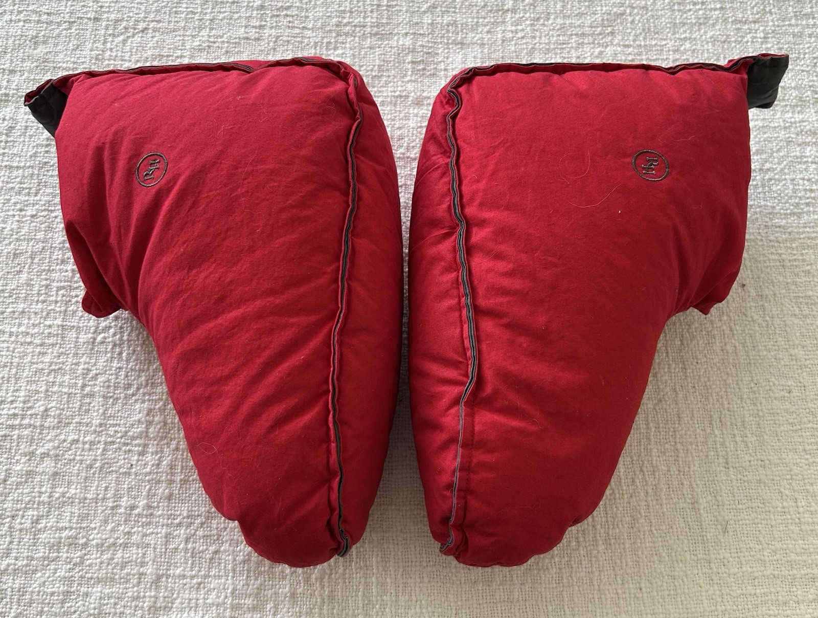 Restoration Hardware Duck Down Feathers Foot Duvet Slippers Red Size M/L