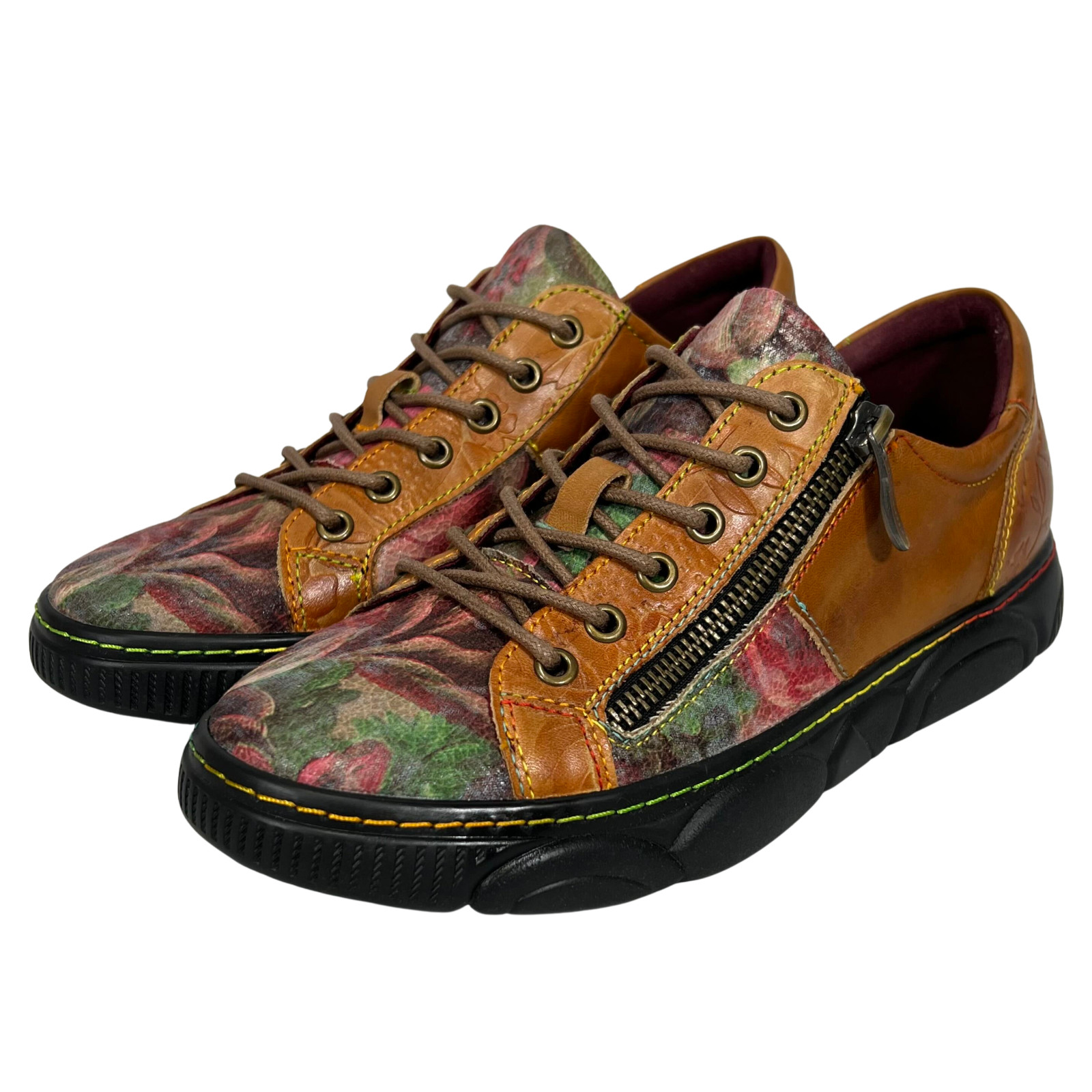 L’Artiste By Spring Step Women’s Danli Bloom Fashion Leather Sneakers Size EU 37