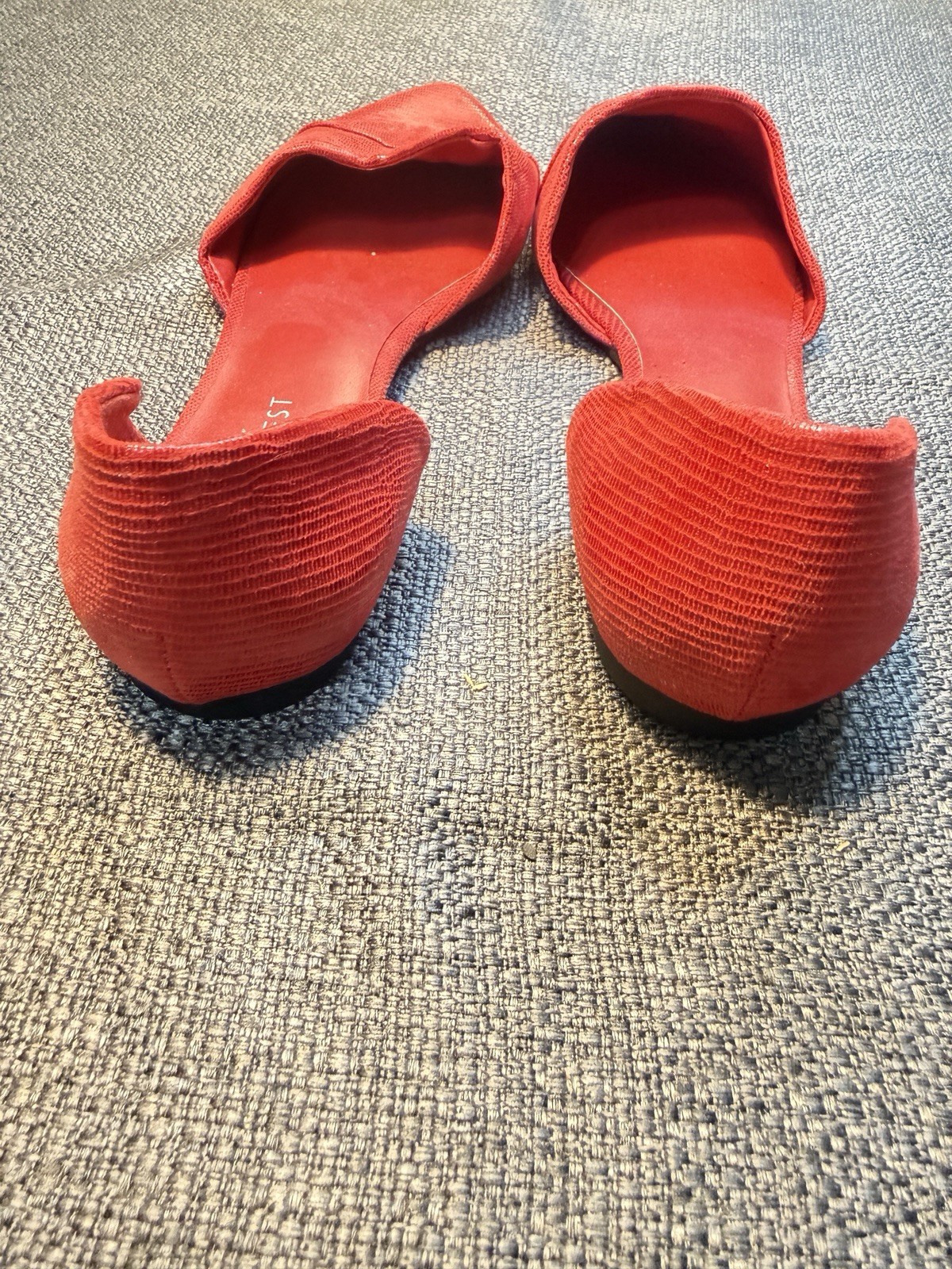 Nine West Women’s Red Pointed Toe Slip-On D’Orsay Flats Textured 7.5