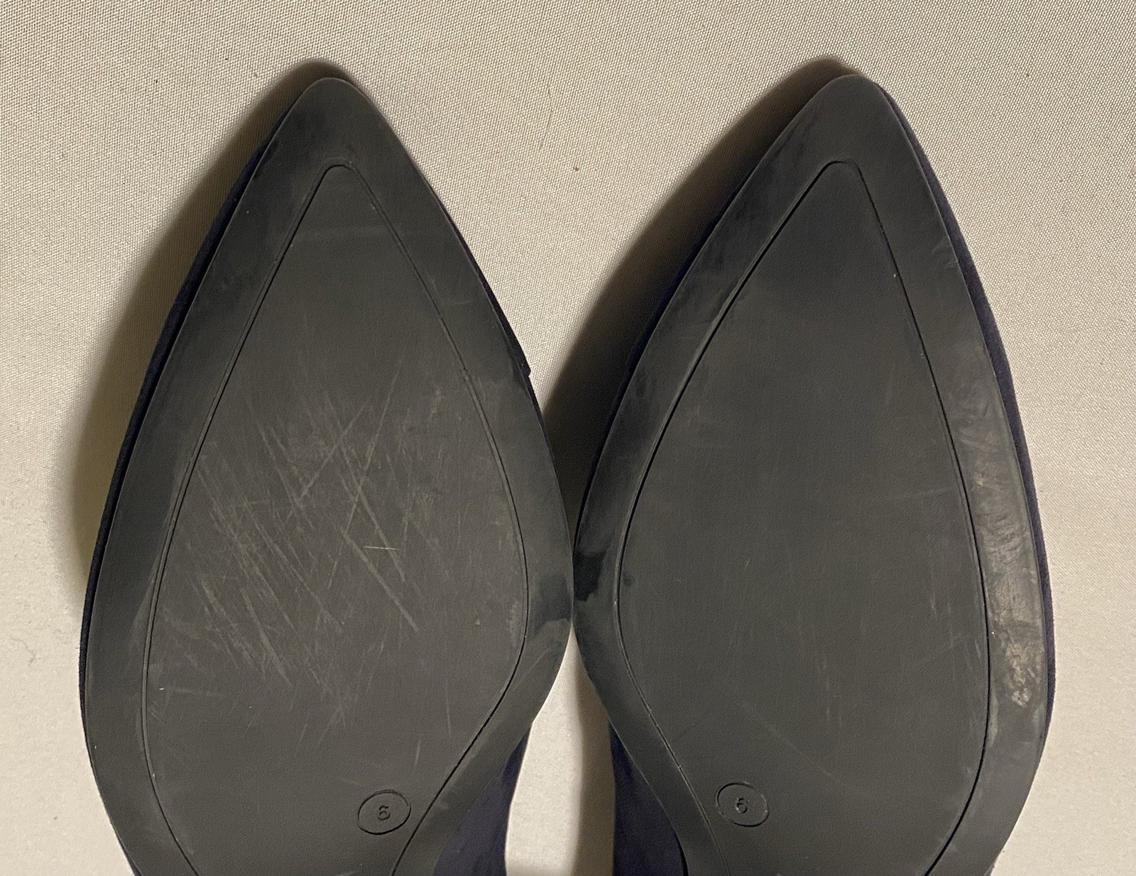 Paul Green Suede Navy Pointed Pumps BlockHeel Women Shoes UK6/US8.5 Made Austria
