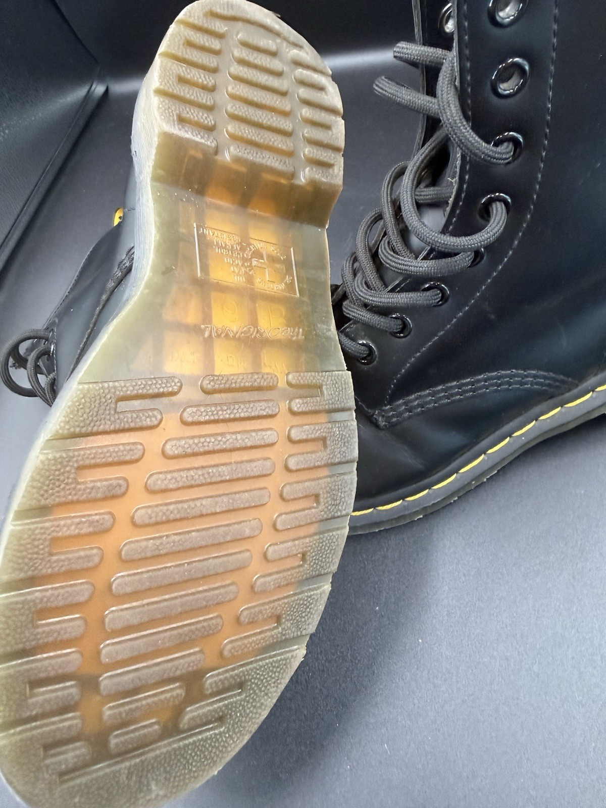 Dr Martens 1460 Women’s 8 Black Smooth Leather 8 Eye Lace Up Combat Boots