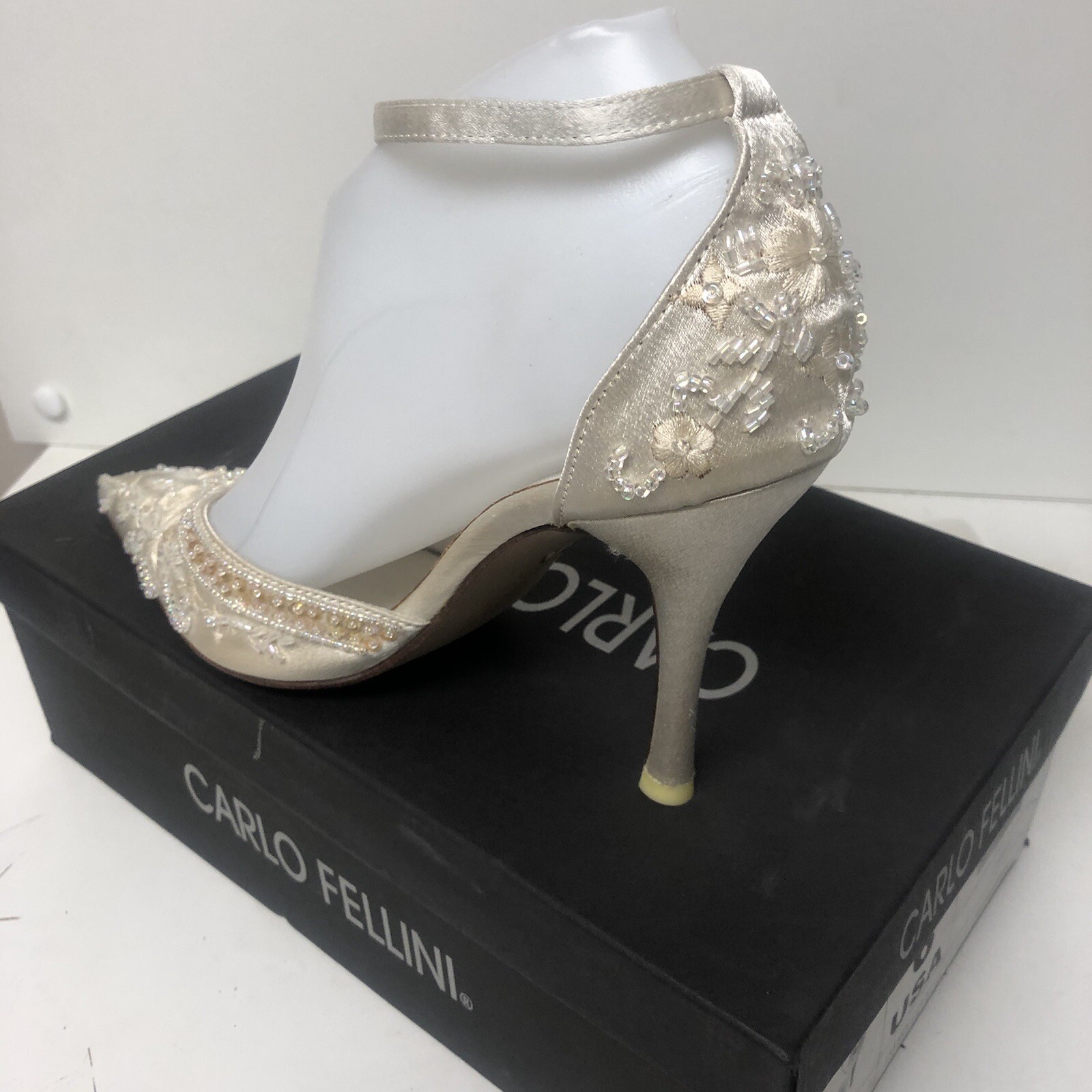 Carlo Fellini Casablanca women’s nightlife sequins shoes Ivory US Sizes