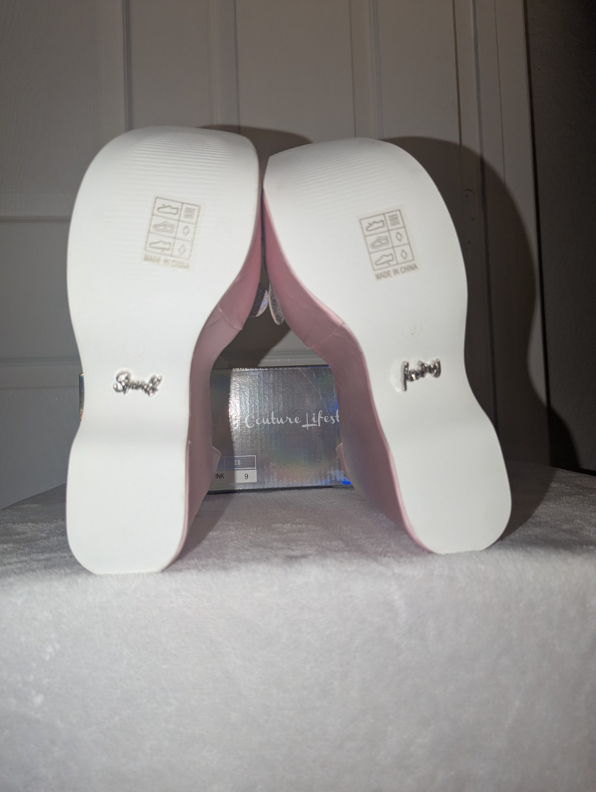 Sparkl Fairy Couture Butterfly Princess Pink Rhinestone Platform Wedges Sz 9 NIB