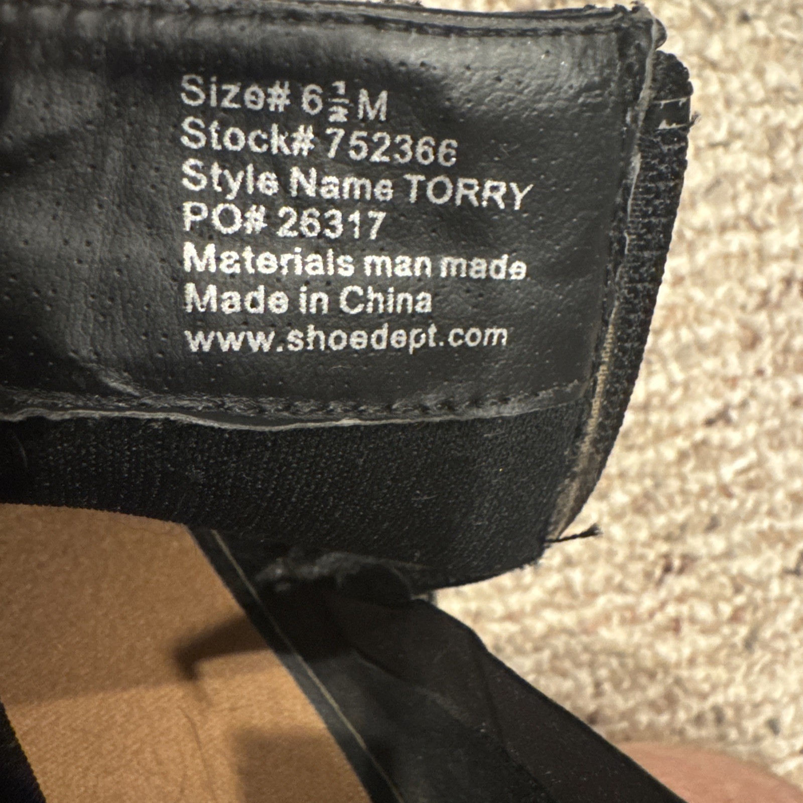 Torry Woman’s Heels Size 6.5 Black Leather Zipper Strap Shoes