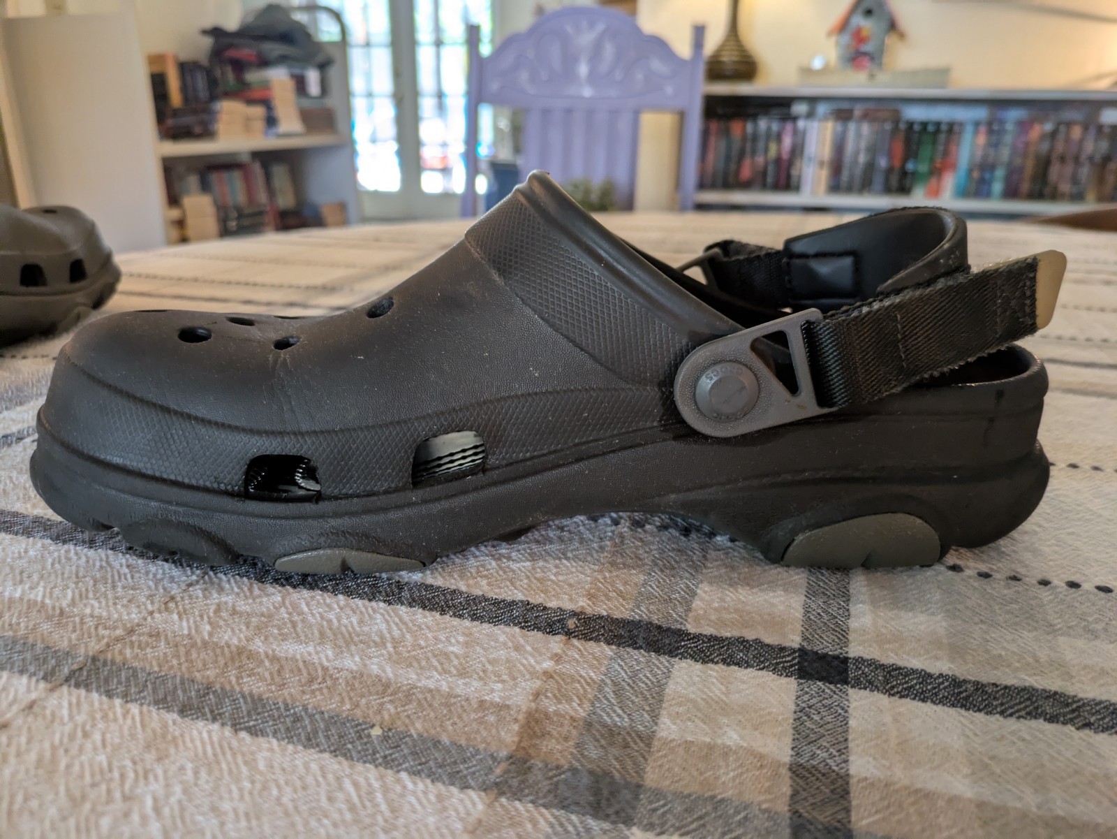 Crocs All-Terrain Clog Unisex M9 W11 Black Rugged Adjustable Strap Comfort
