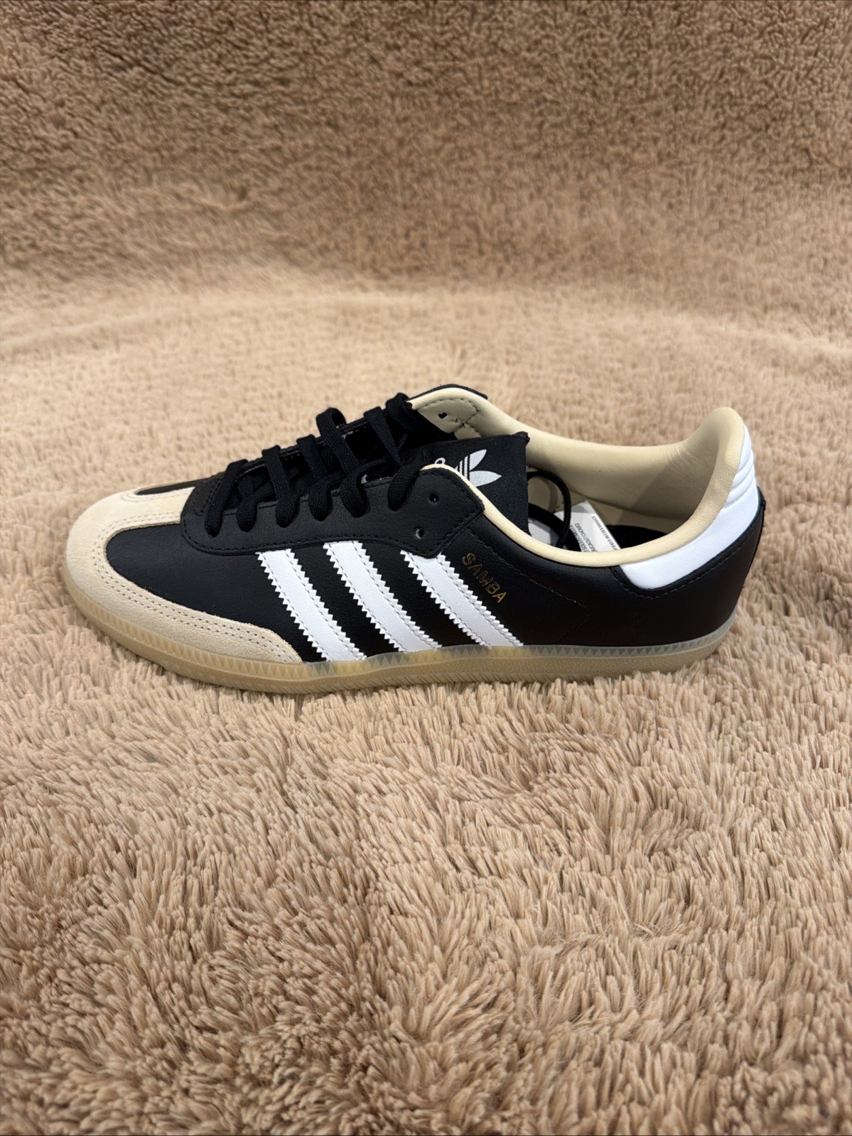 Adidas Samba OG J Sneakers Black/ White/Gum Size 5.5J/7W New In Box JQ8555