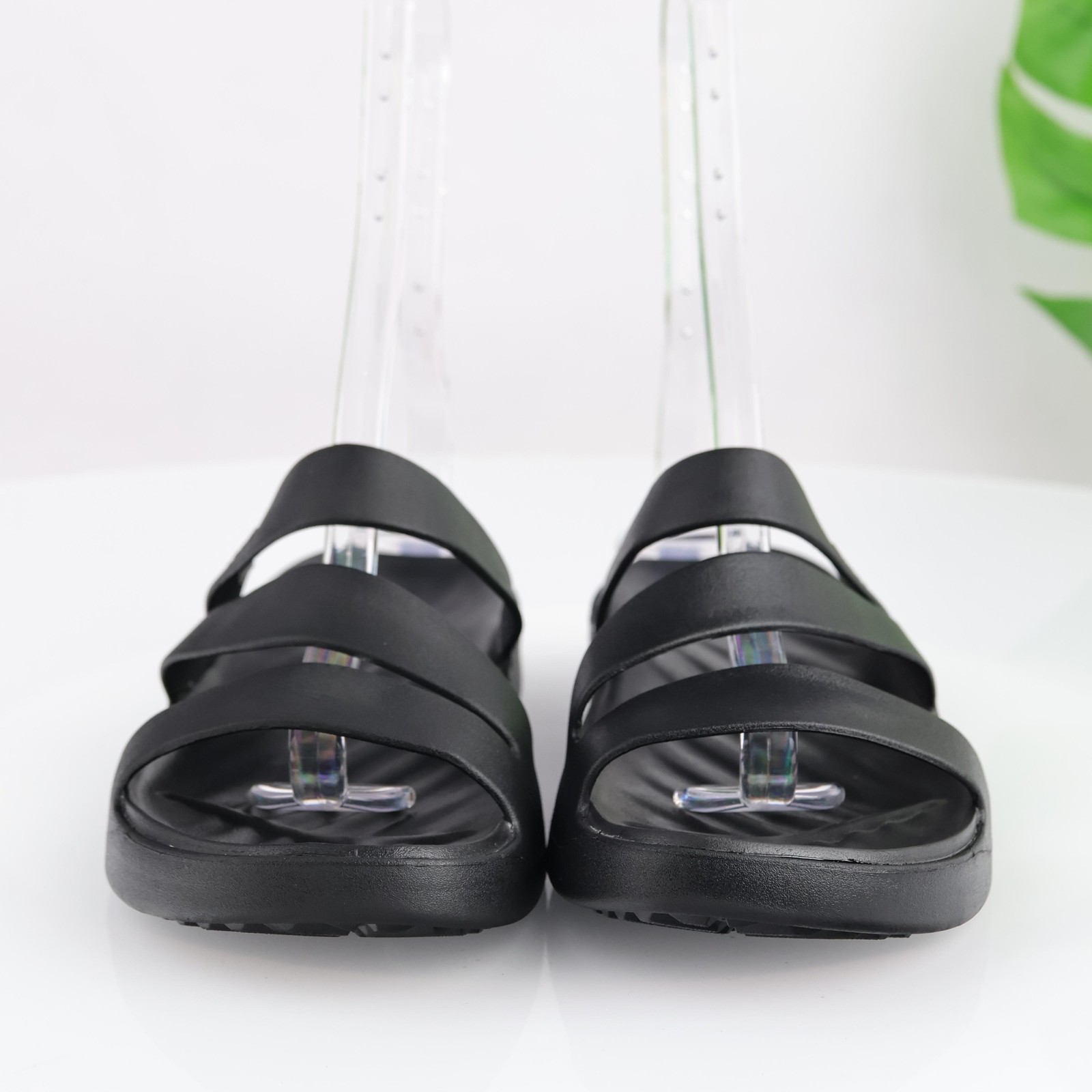 Crocs Womens Getaway Strappy Sandal Size 10 Black Slide Comfort Beach Pool Shoes